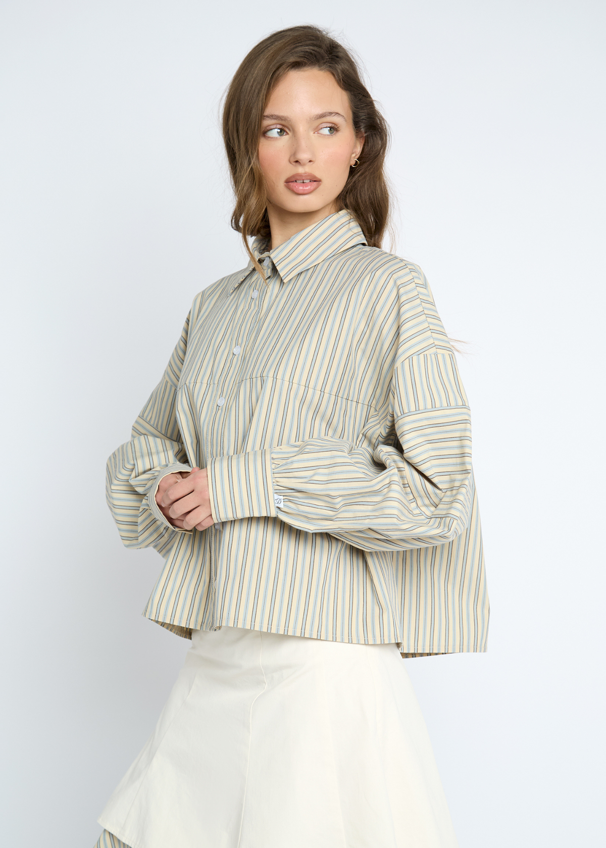 Daisy Street - Frappe Stripe Button Up Shirt