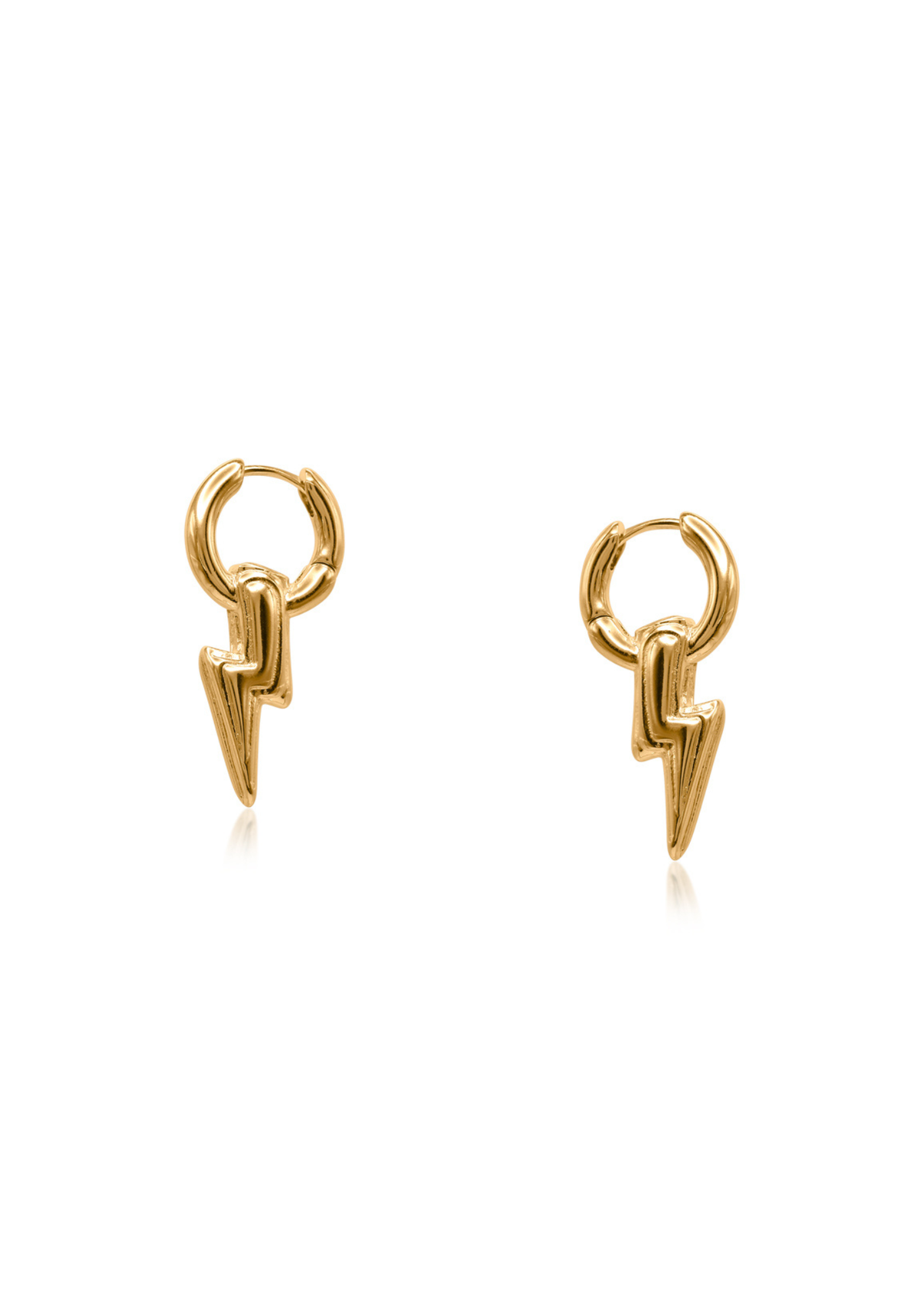 Big Metal London - Lightning Bolt Earrings in Gold