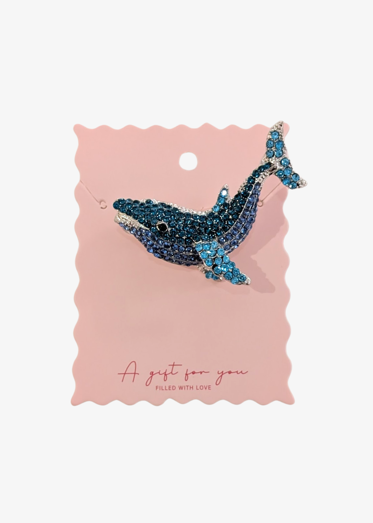 The Edit - Sparkling Blue Whale Brooch