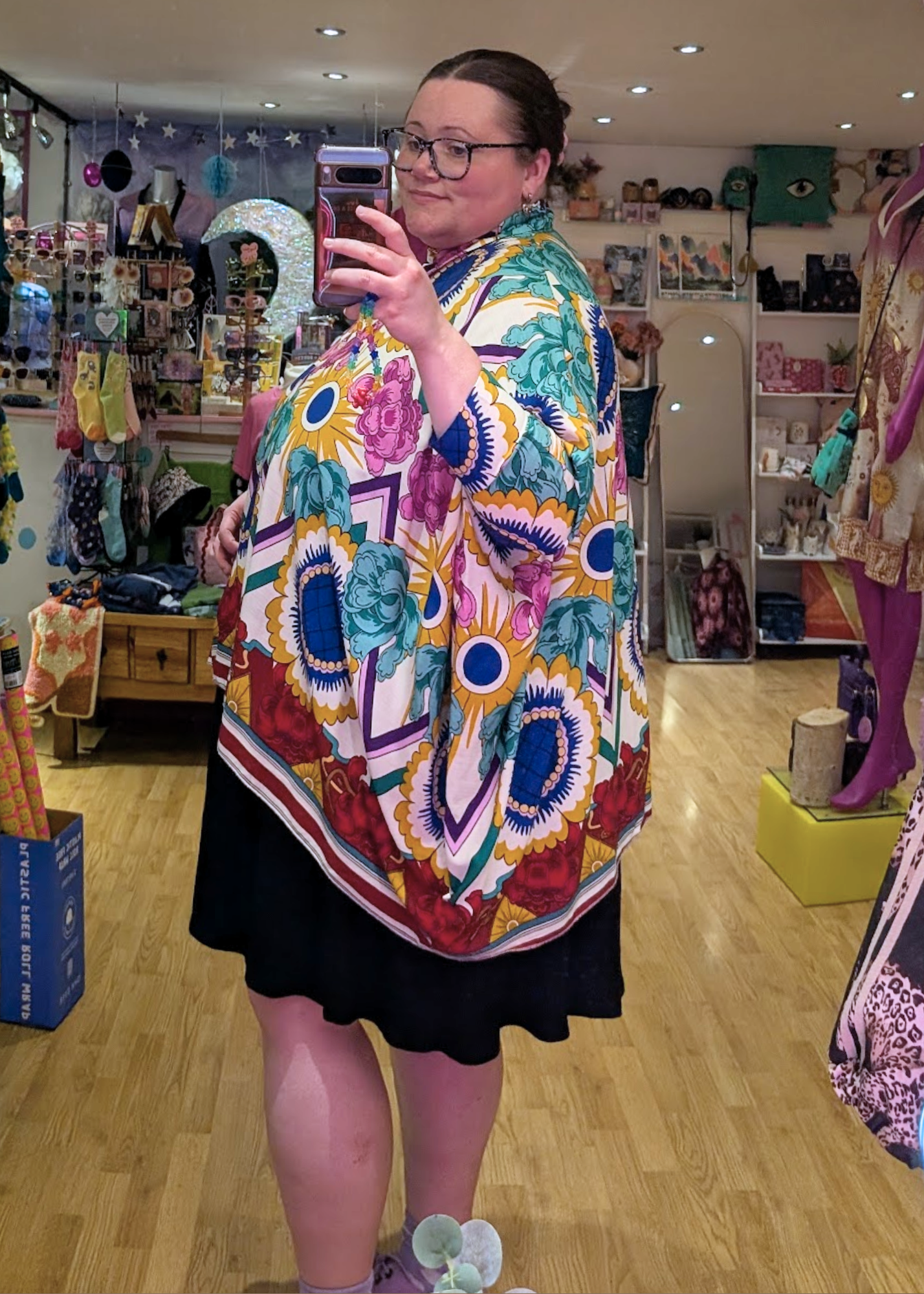 The Edit - Bold Floral Batwing Oversized Shirt