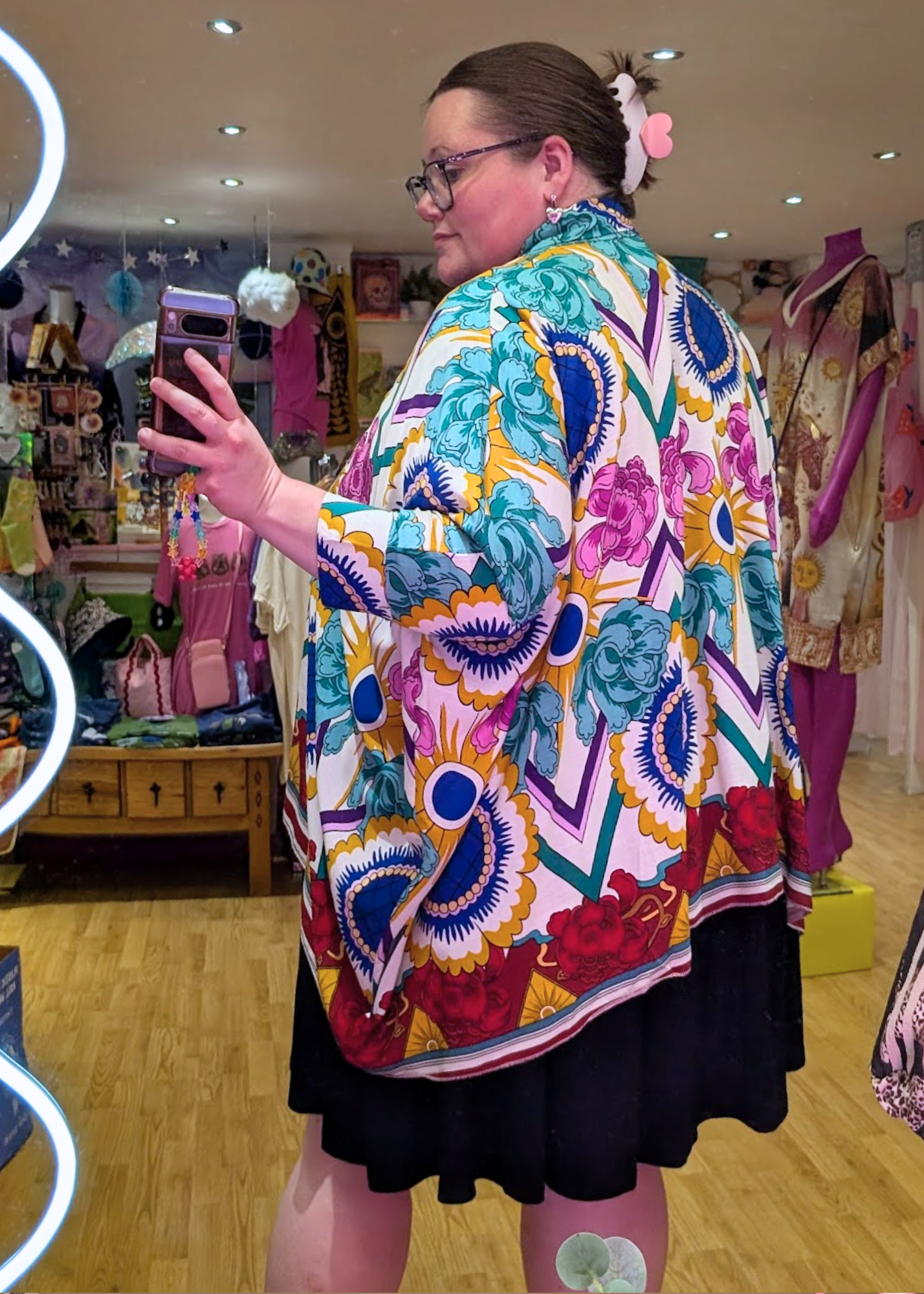 The Edit - Bold Floral Batwing Oversized Shirt