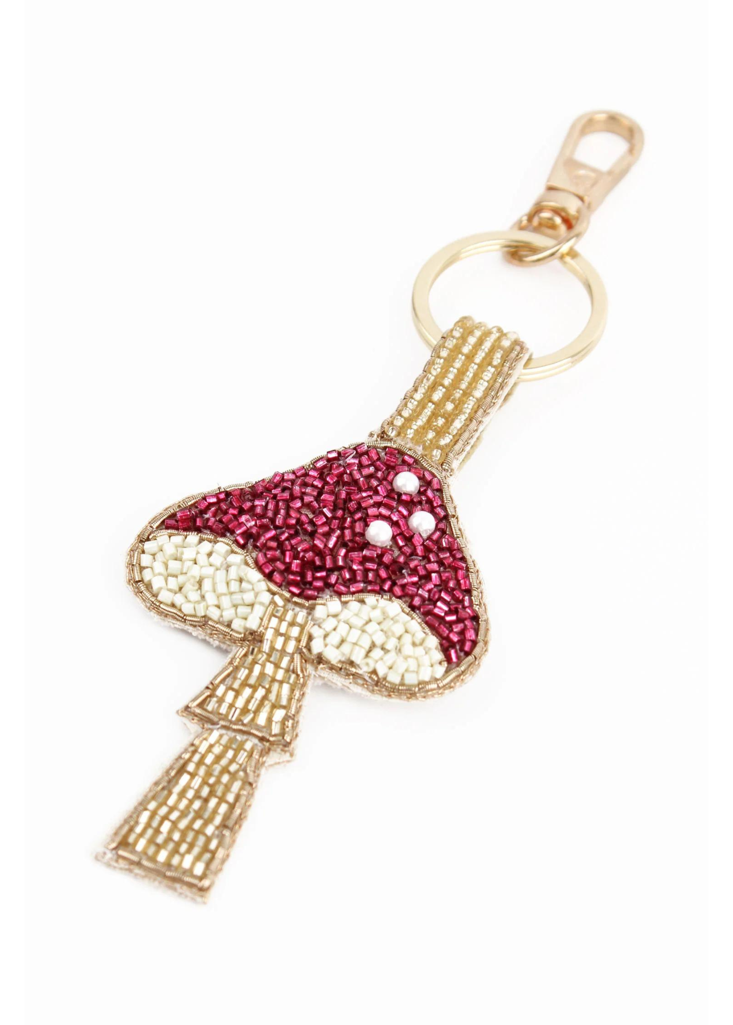 My Doris - Pink Mushroom Beaded Keyring