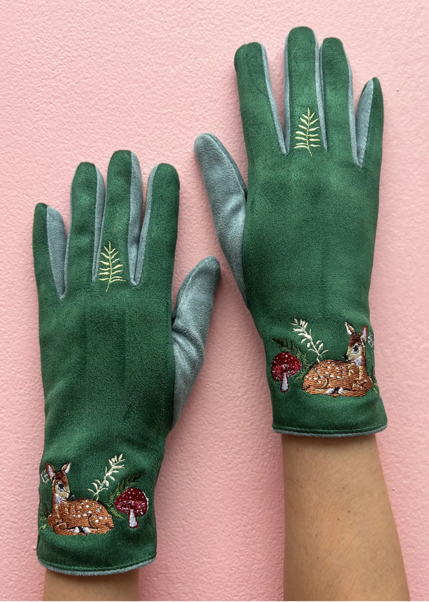 House of Disaster - Secret Garden Embroidered Deer Gloves