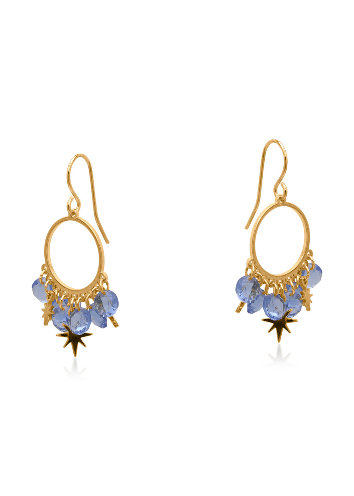 Big Metal London - Stars and Blue Crystal Earrings