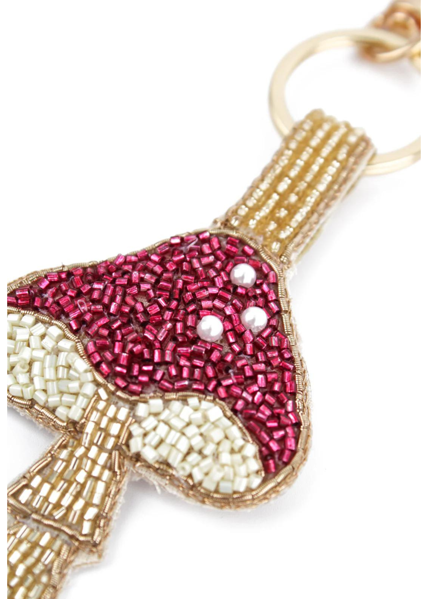 My Doris - Pink Mushroom Beaded Keyring