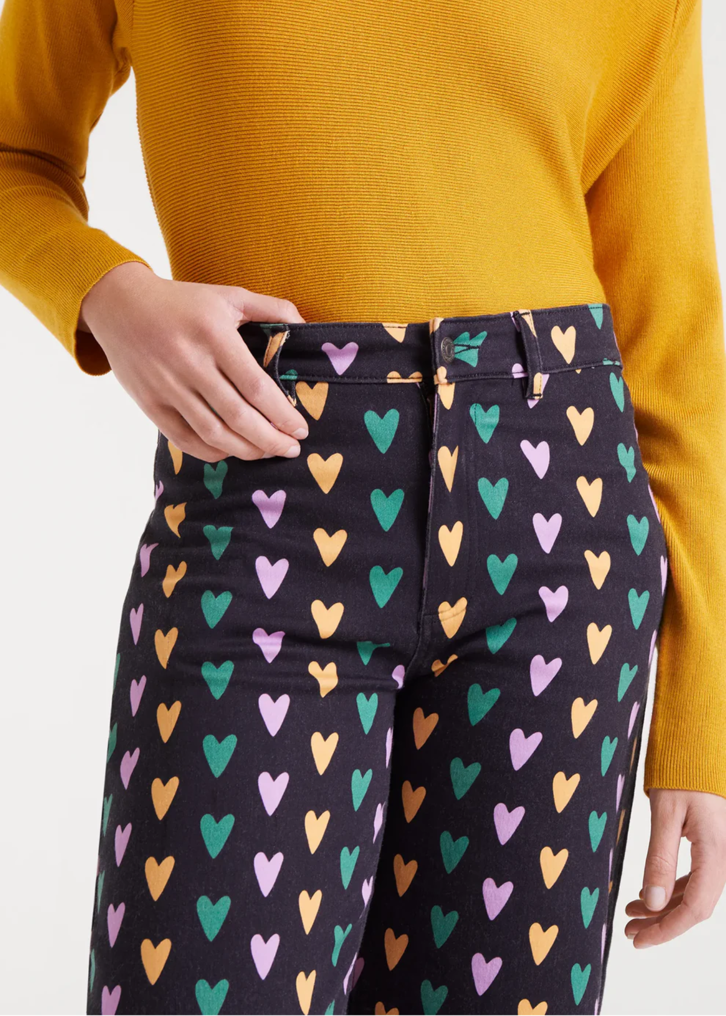 Compañia Fantastica - Pastel Heart Stretch Denim Jeans