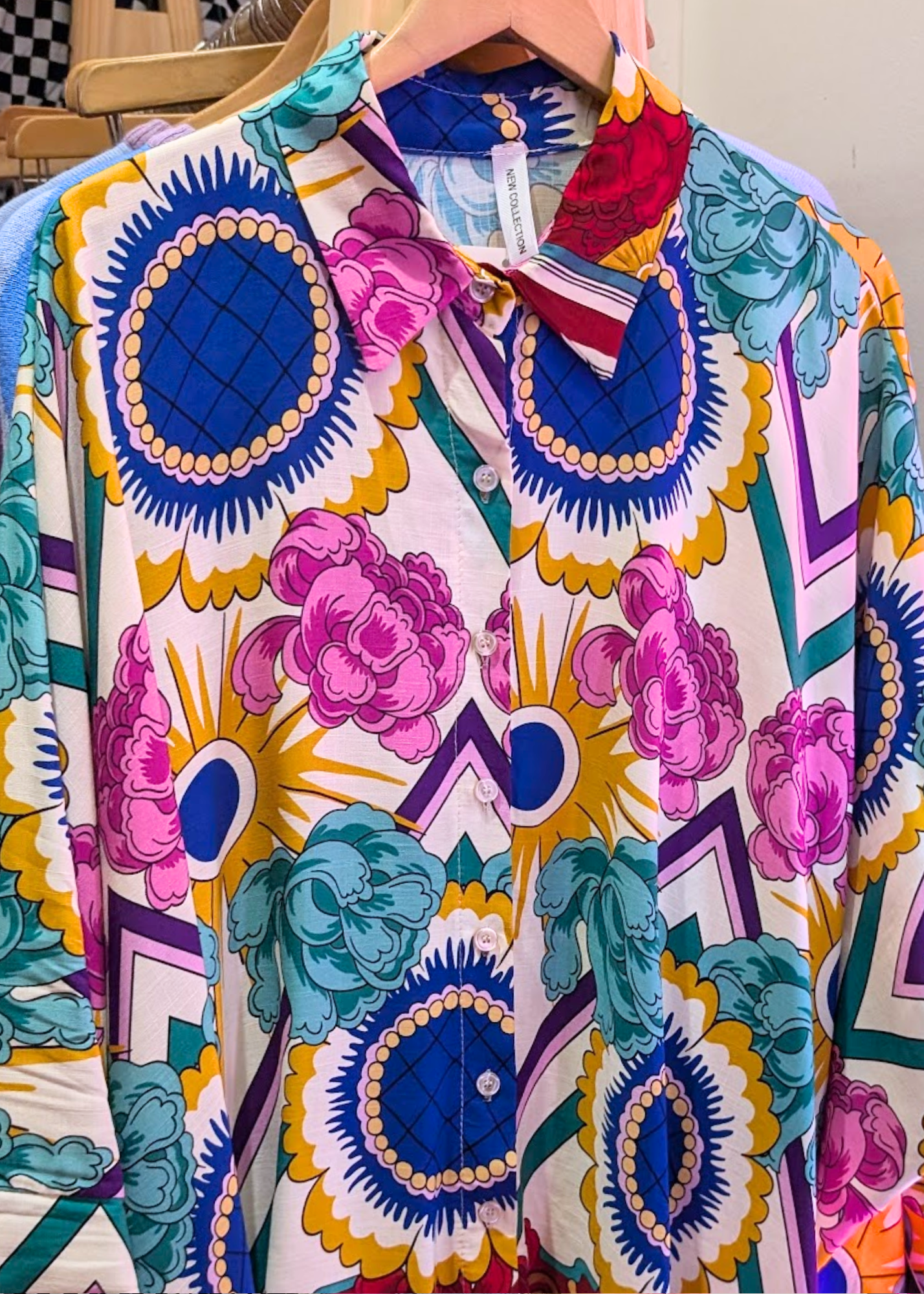 The Edit - Bold Floral Batwing Oversized Shirt