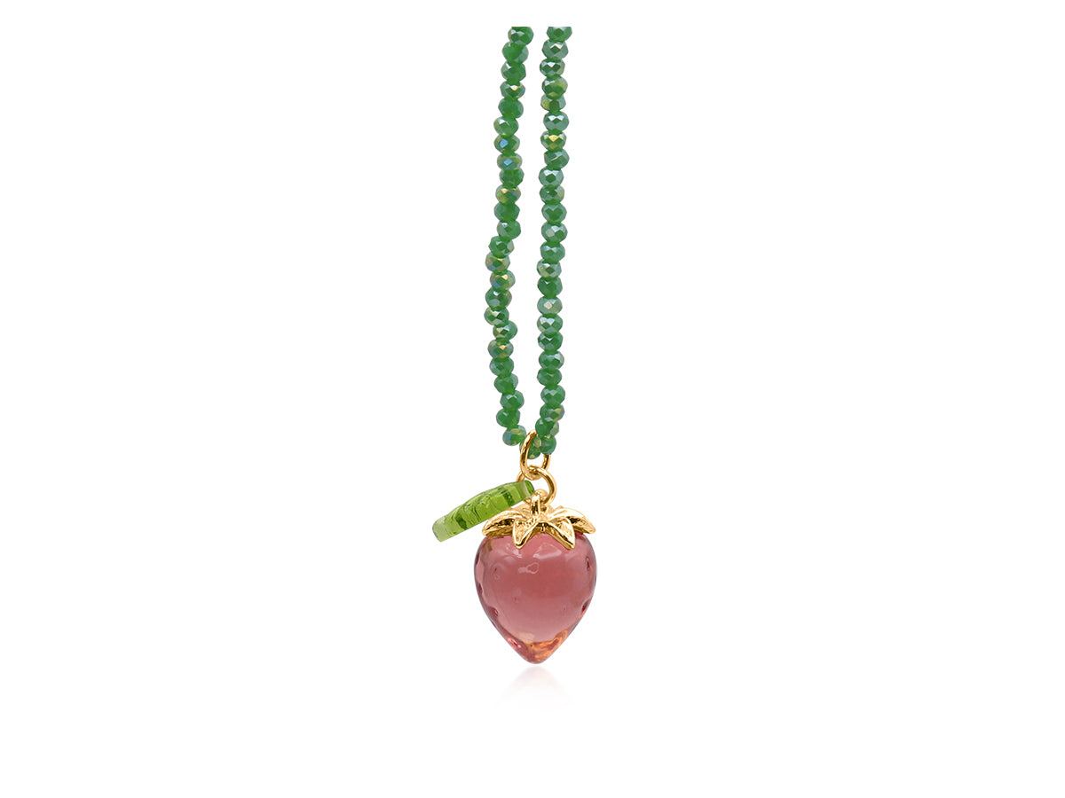 Big Metal London - Strawberry Green Beaded Necklace