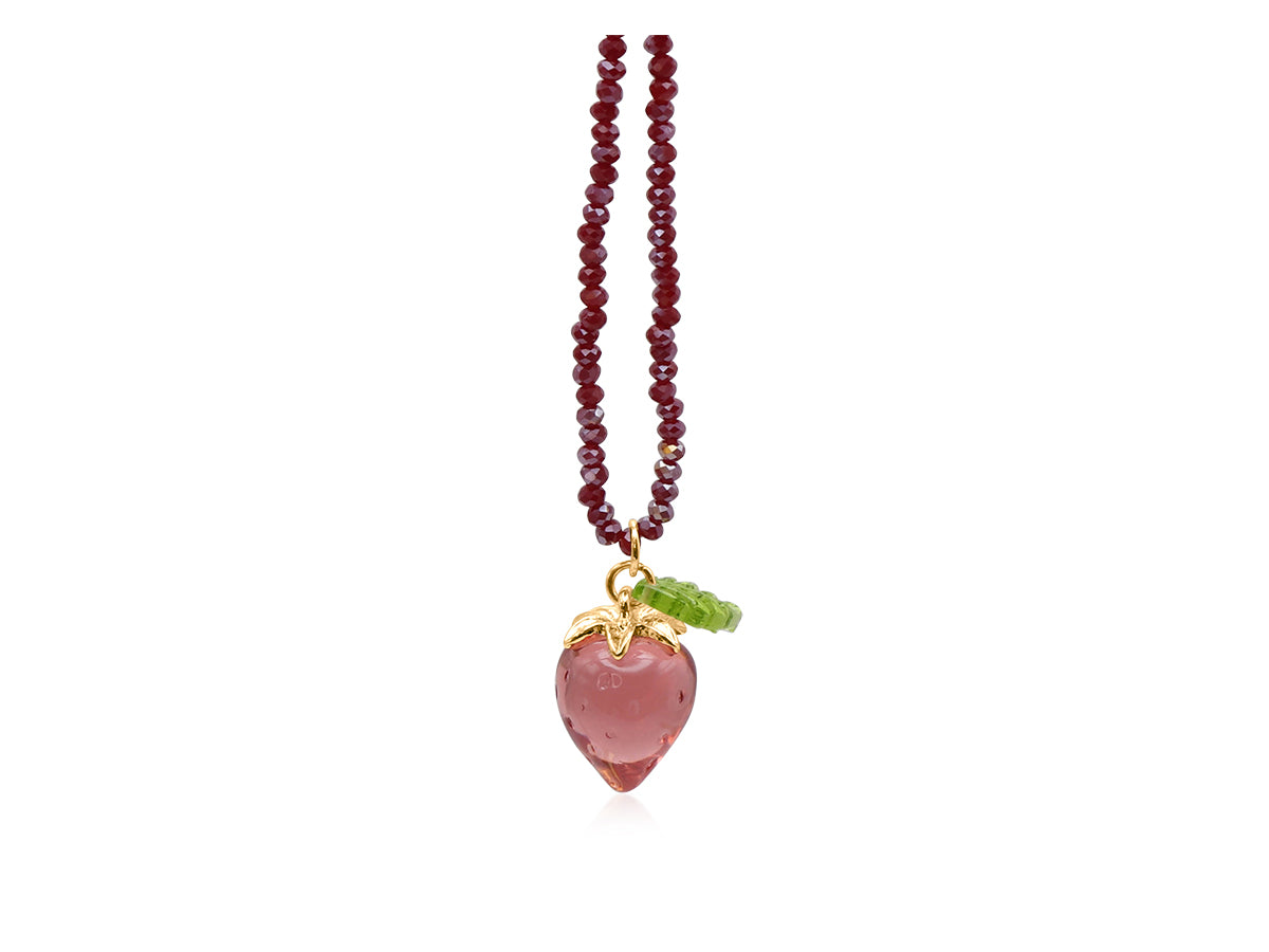 Big Metal London - Strawberry Red Beaded Necklace
