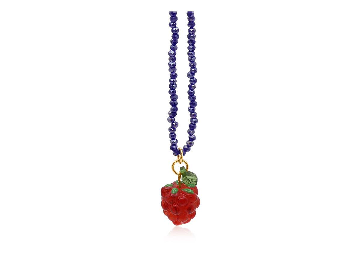 Big Metal London - Raspberry Blue Beaded Necklace