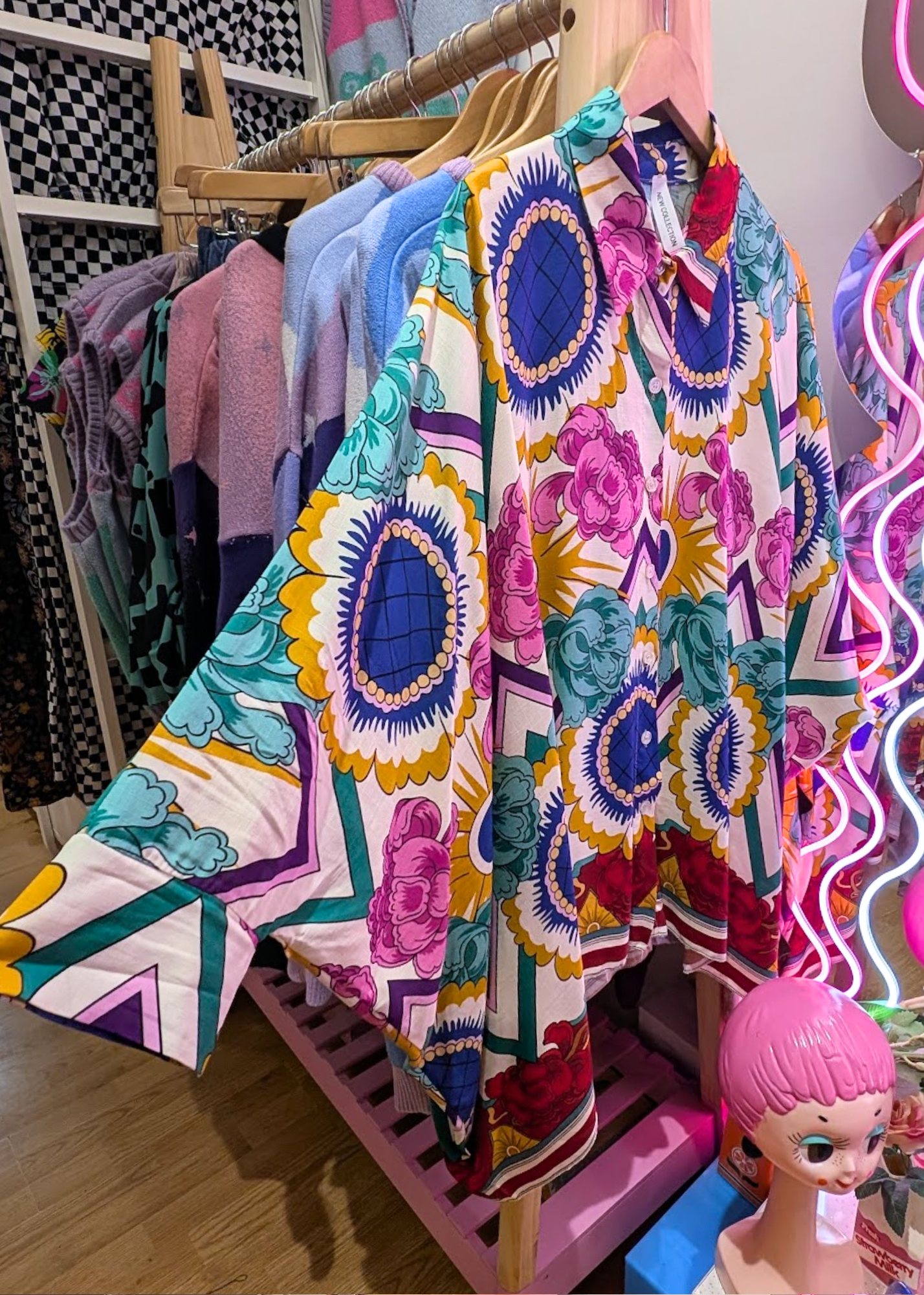 The Edit - Bold Floral Batwing Oversized Shirt