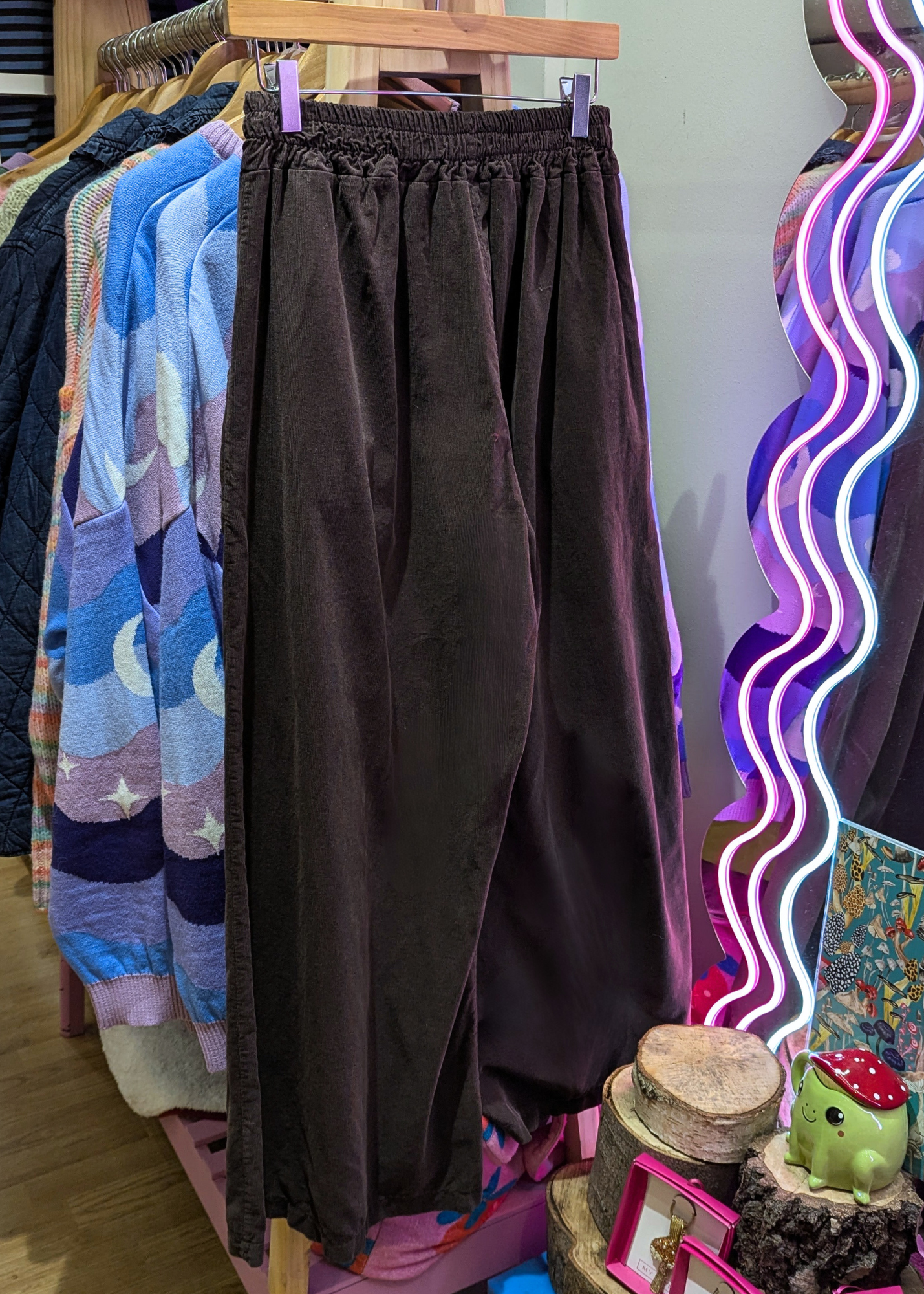 The Edit - Brown Corduroy Wide Leg Trousers