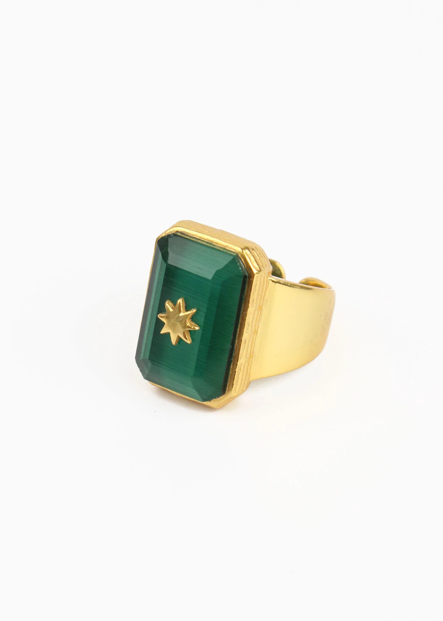 My Doris - Statement Starburst Ring in Emerald Green