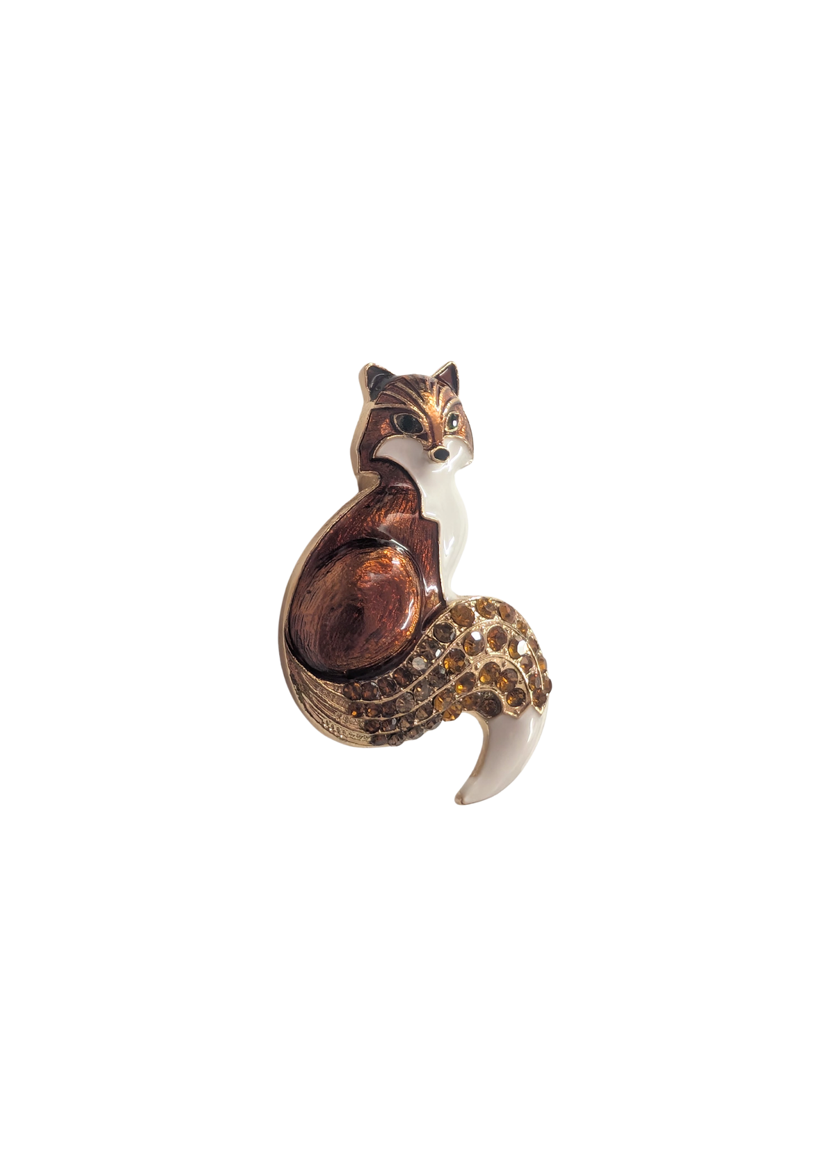 The Edit - Enamel & Bejeweled Fox Brooch