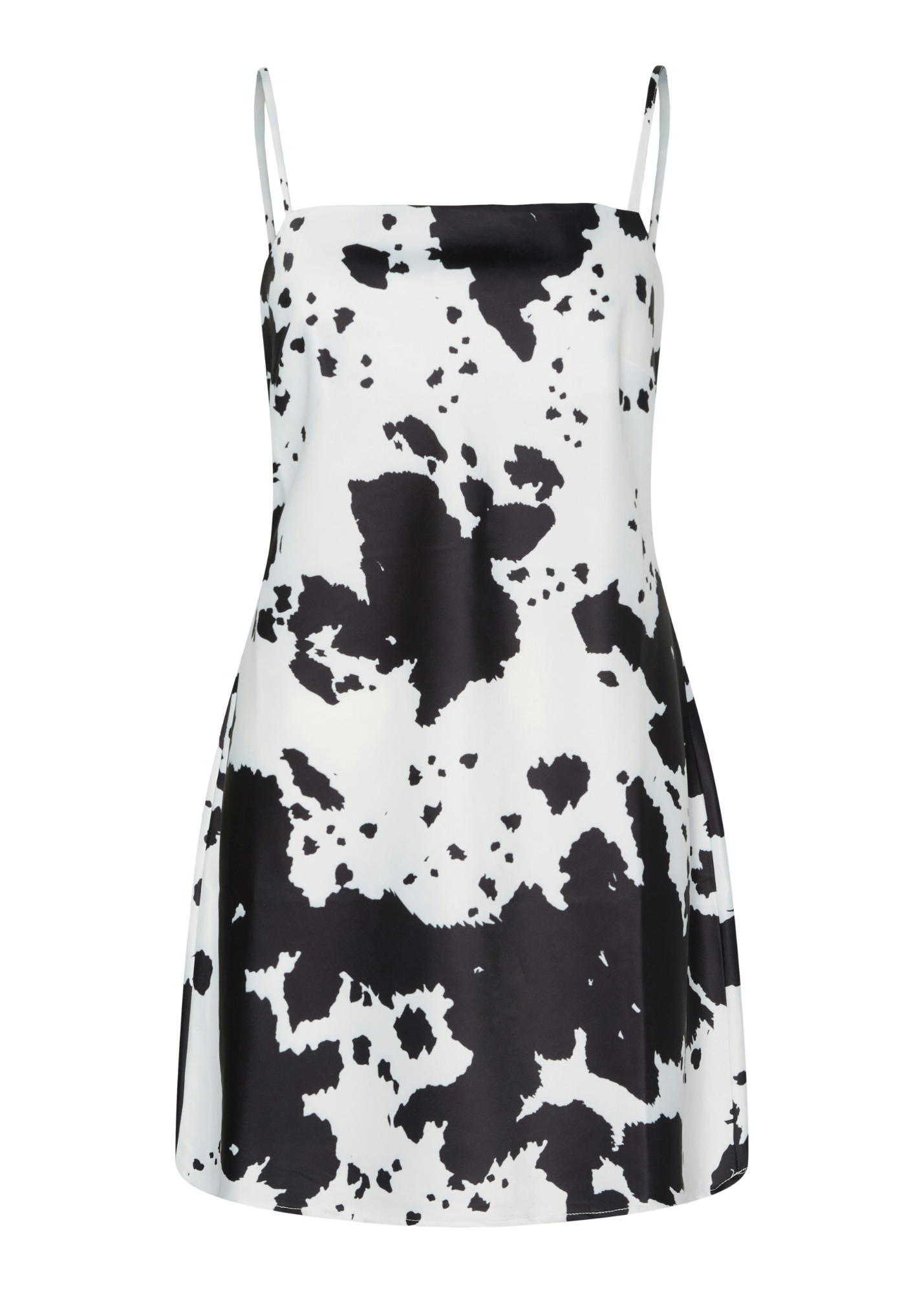 Pieces - Black & White Cow Print Slip Mini Dress