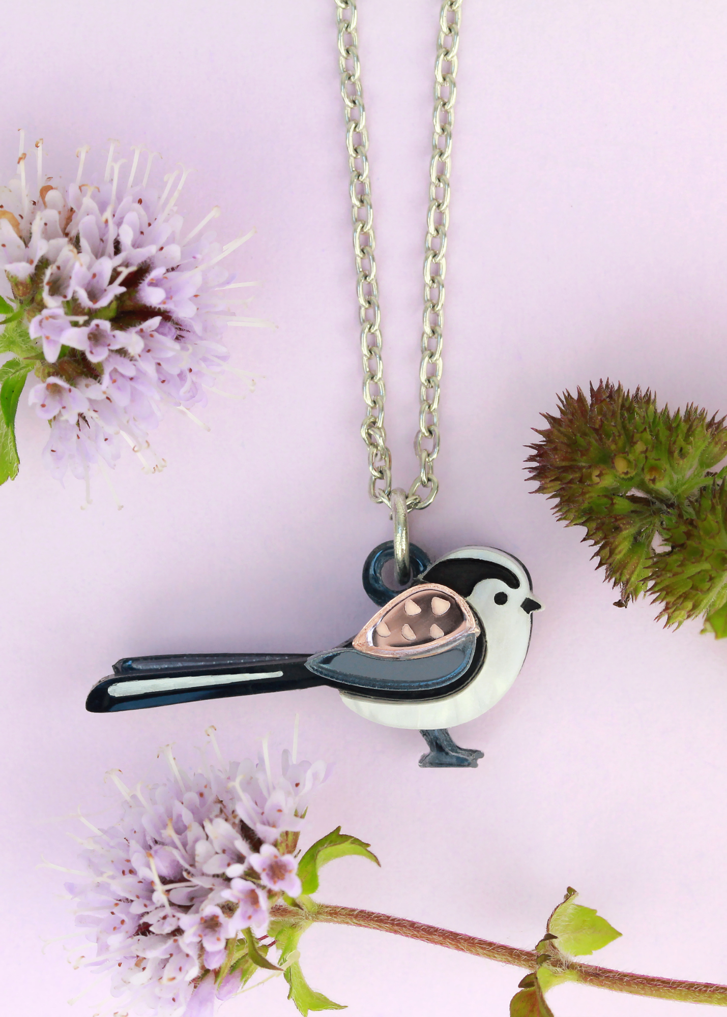 Little Moose - Long-Tailed Tit Charm Necklace