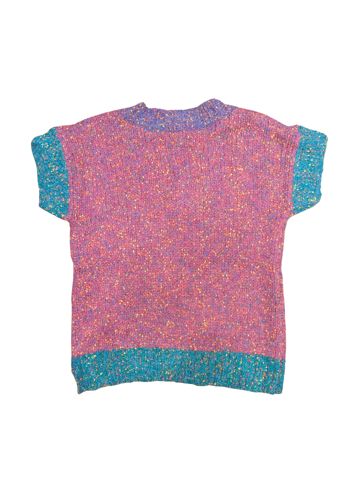 The Edit - Pink, Purple & Green Multicolour Fleck Knit Top
