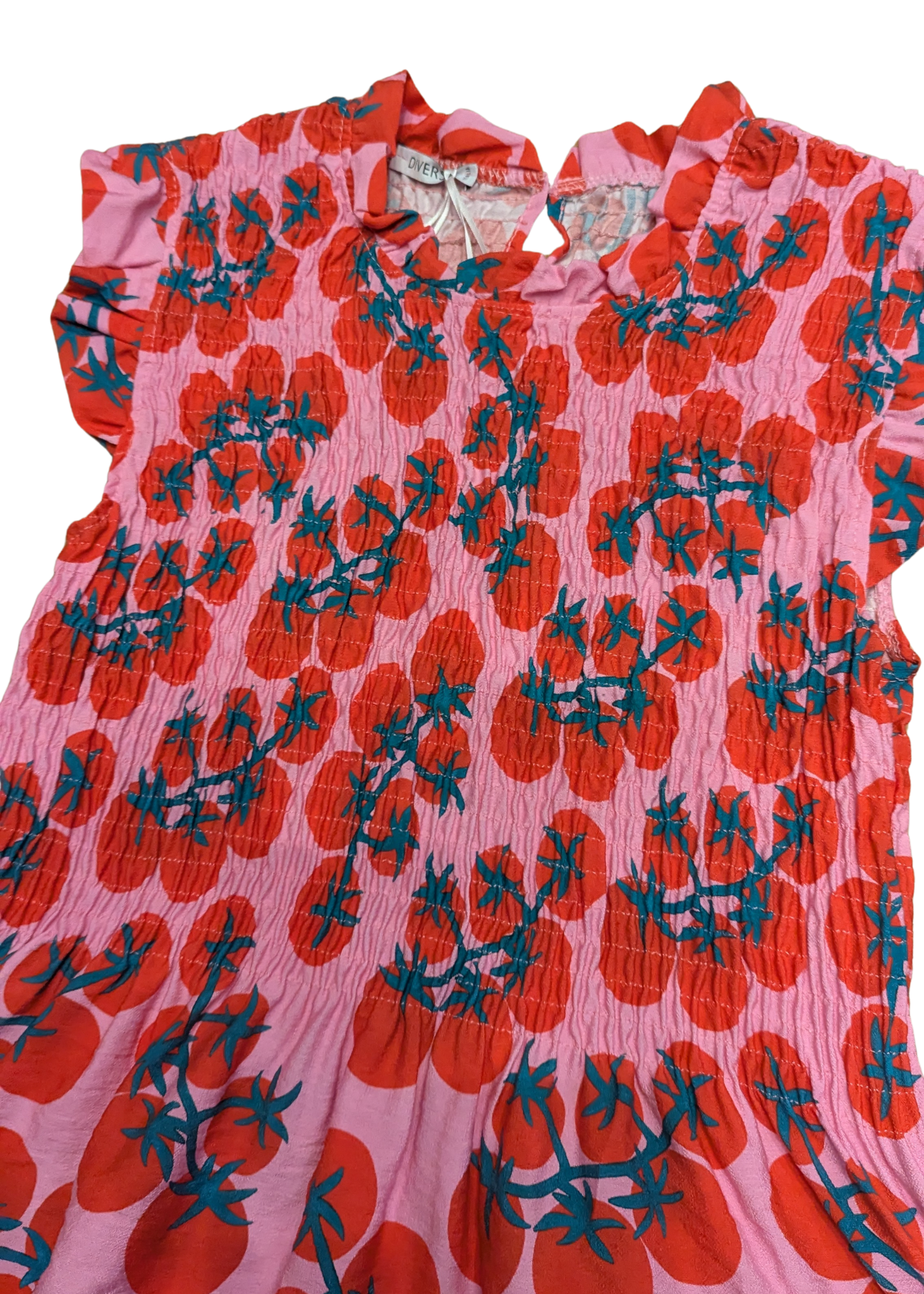 The Edit - Tomato Print Shirred Top
