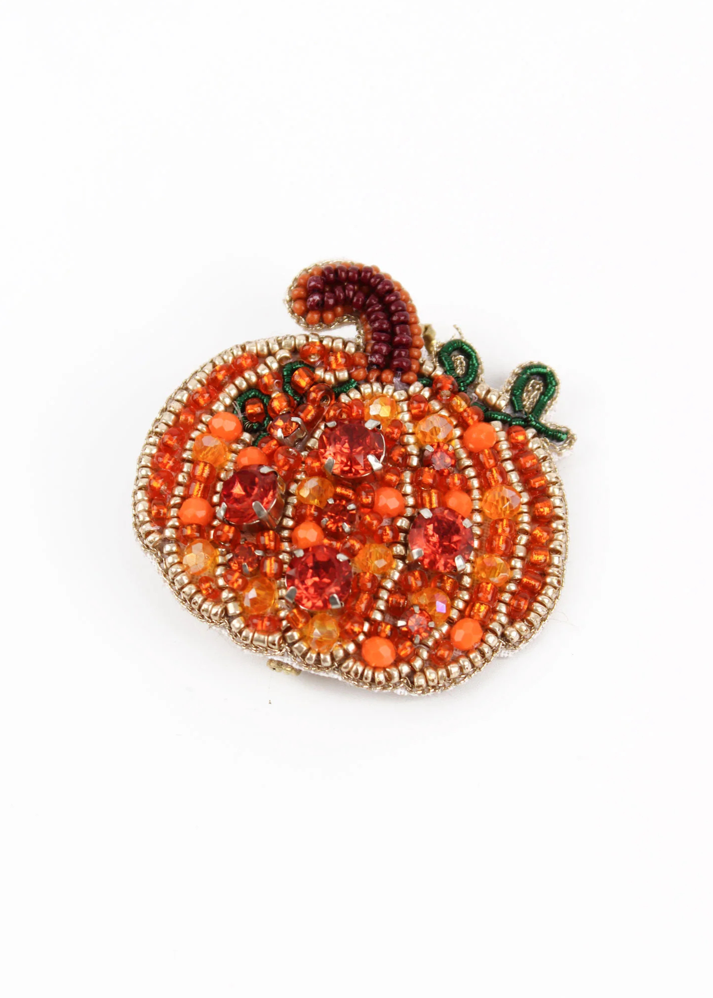 My Doris - Beaded Orange Pumpkin Brooch