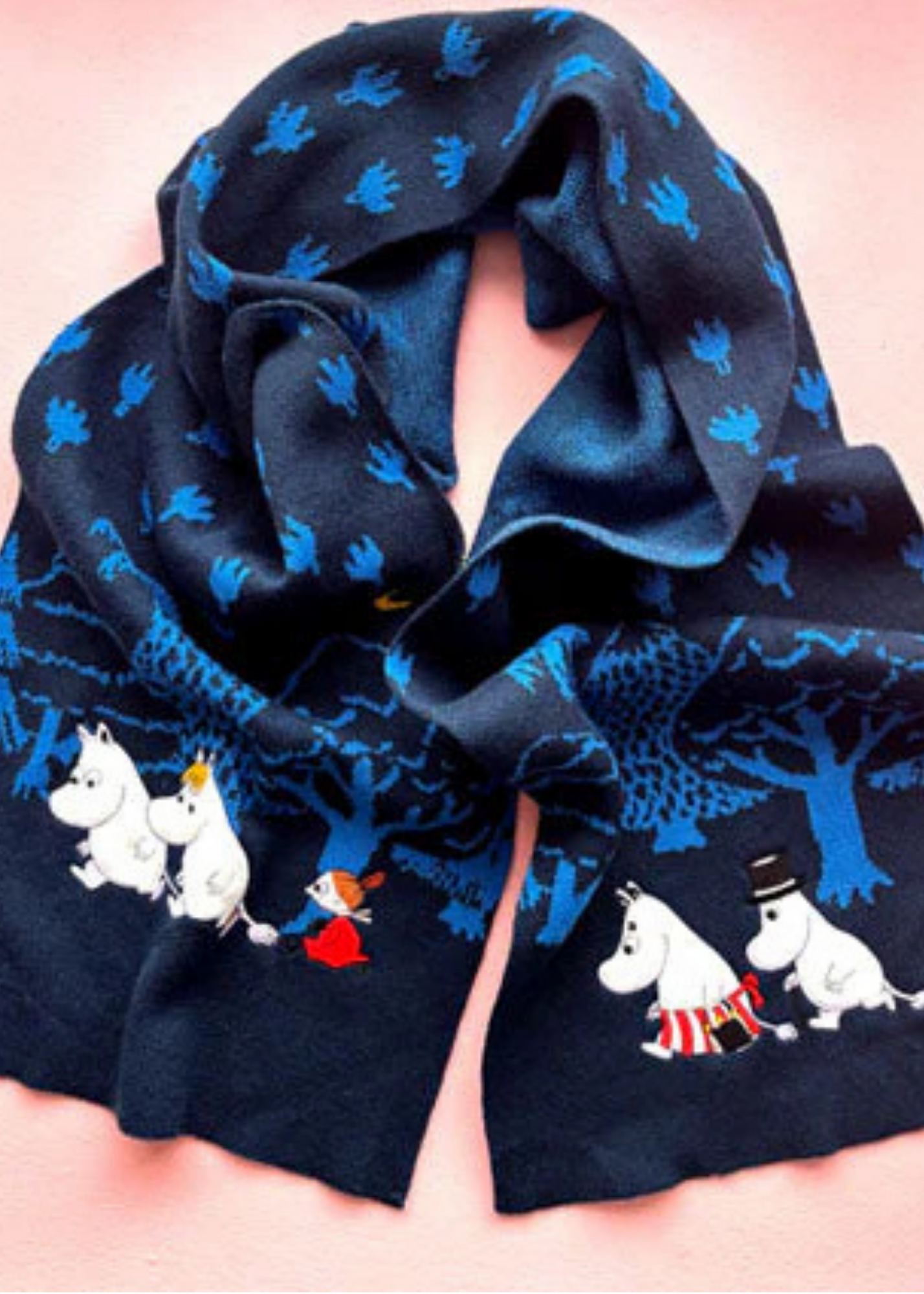House of Disaster - Moomin Blue Forest Embroidered Scarf