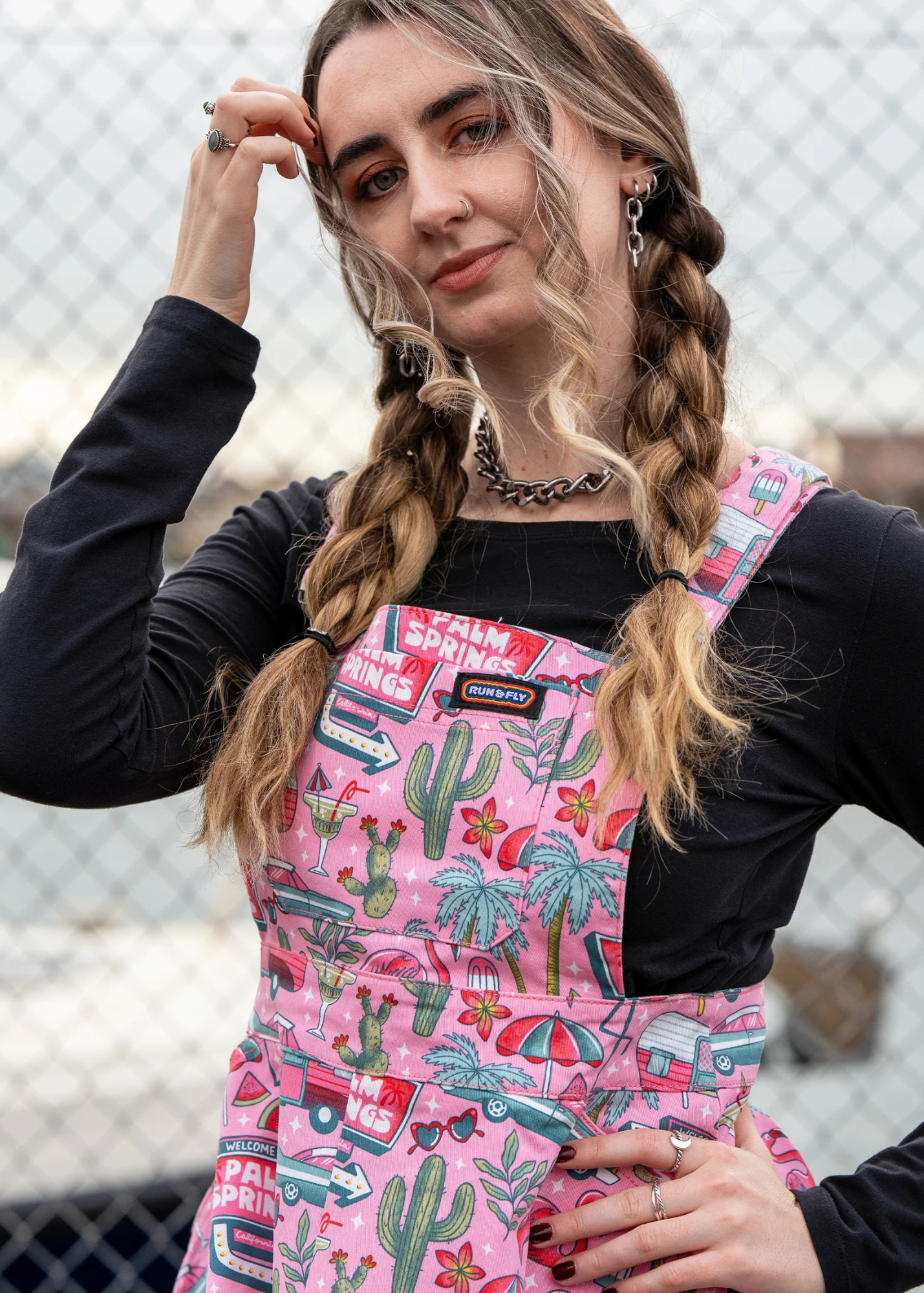Run & Fly - Palm Springs Flared Pinafore Dress