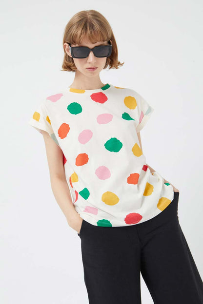 Compañia Fantastica - Multicoloured Polka Dot T-Shirt