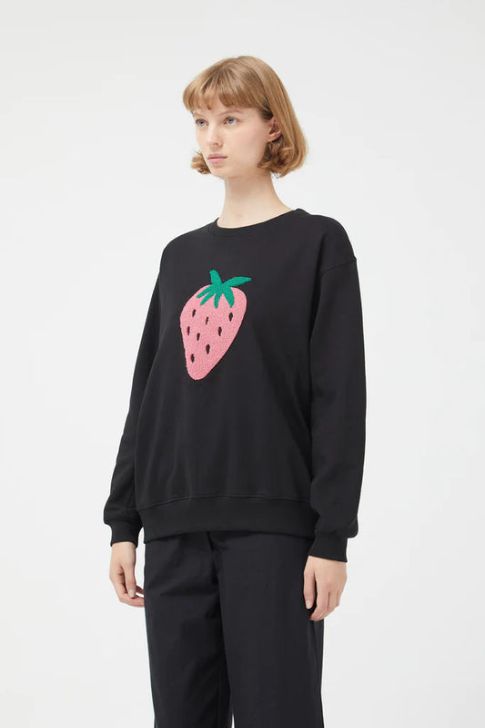 Compañia Fantastica - Black Flocked Strawberry Sweater