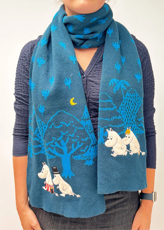 House of Disaster - Moomin Blue Forest Embroidered Scarf