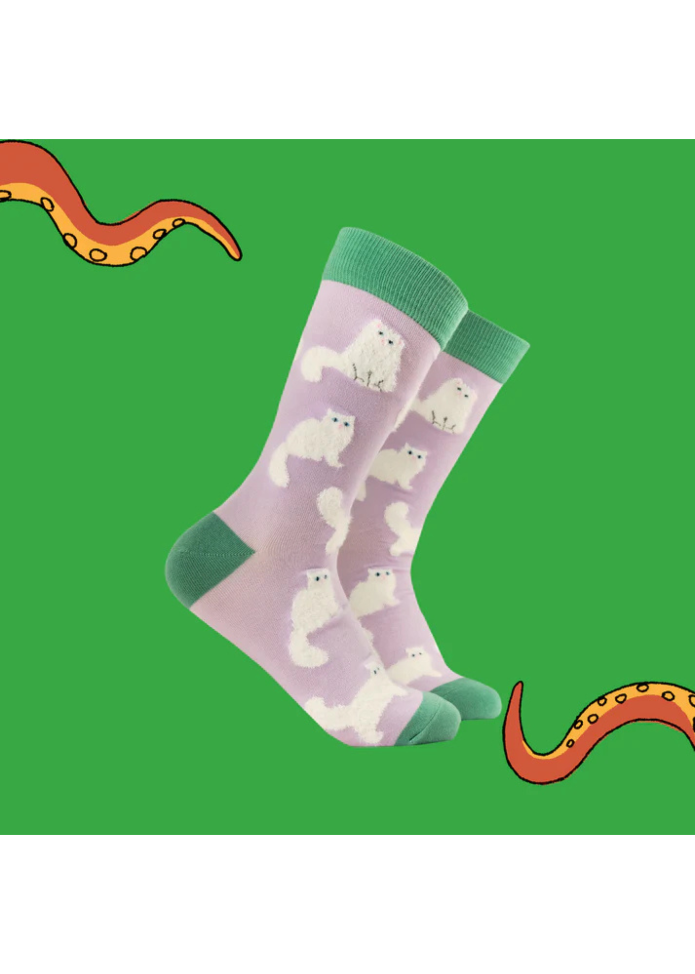 Socktopus - Fluffy White Cat Socks