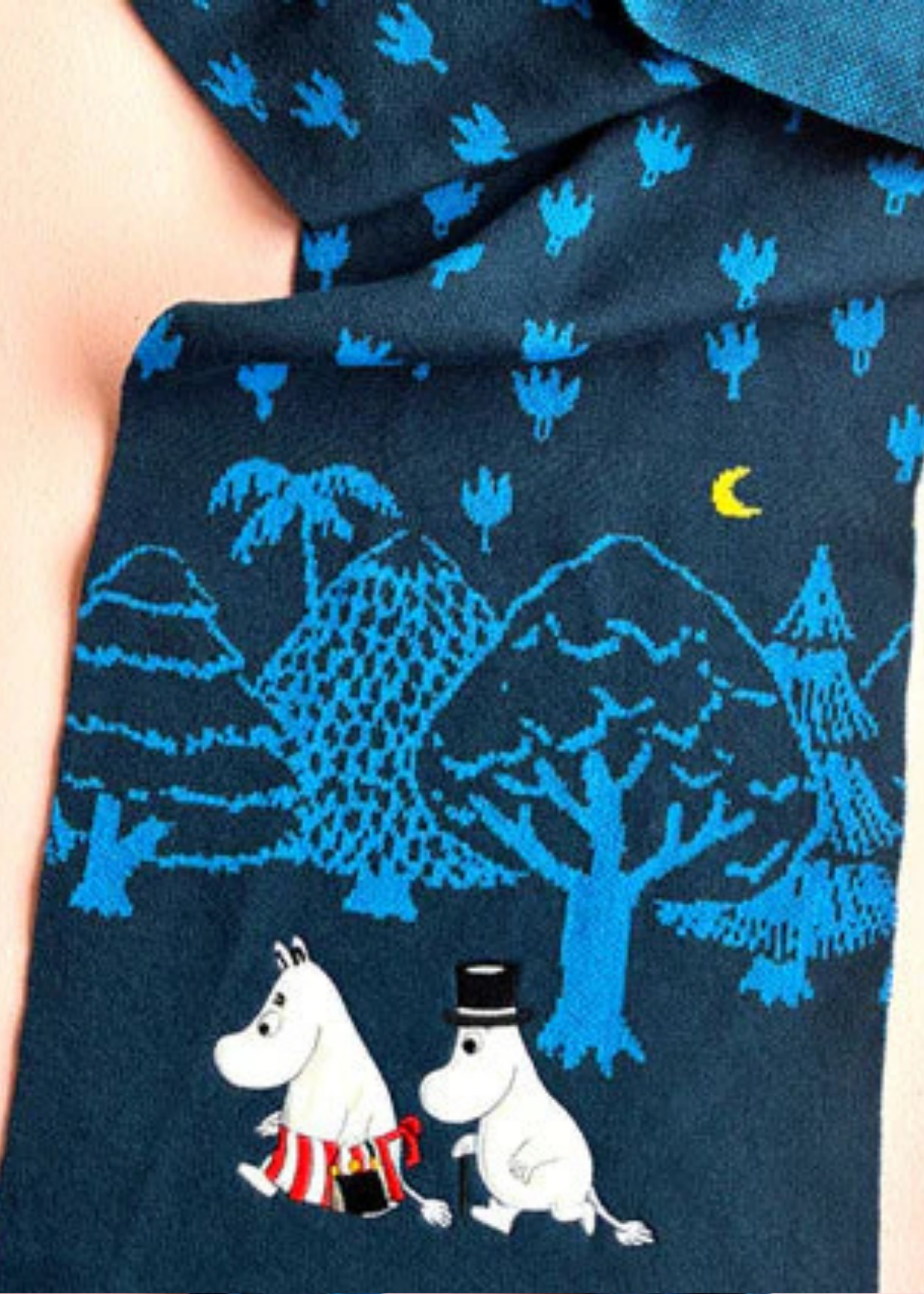 House of Disaster - Moomin Blue Forest Embroidered Scarf
