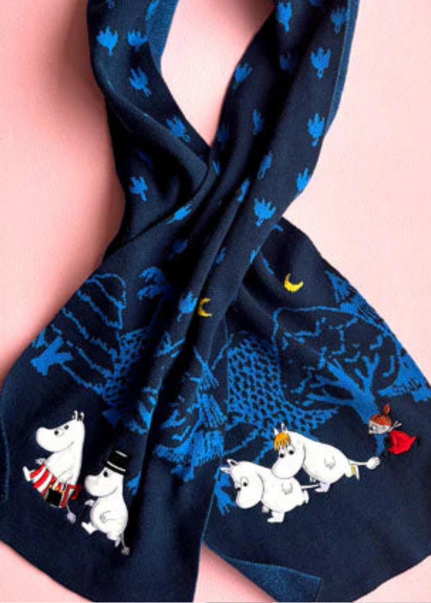 House of Disaster - Moomin Blue Forest Embroidered Scarf