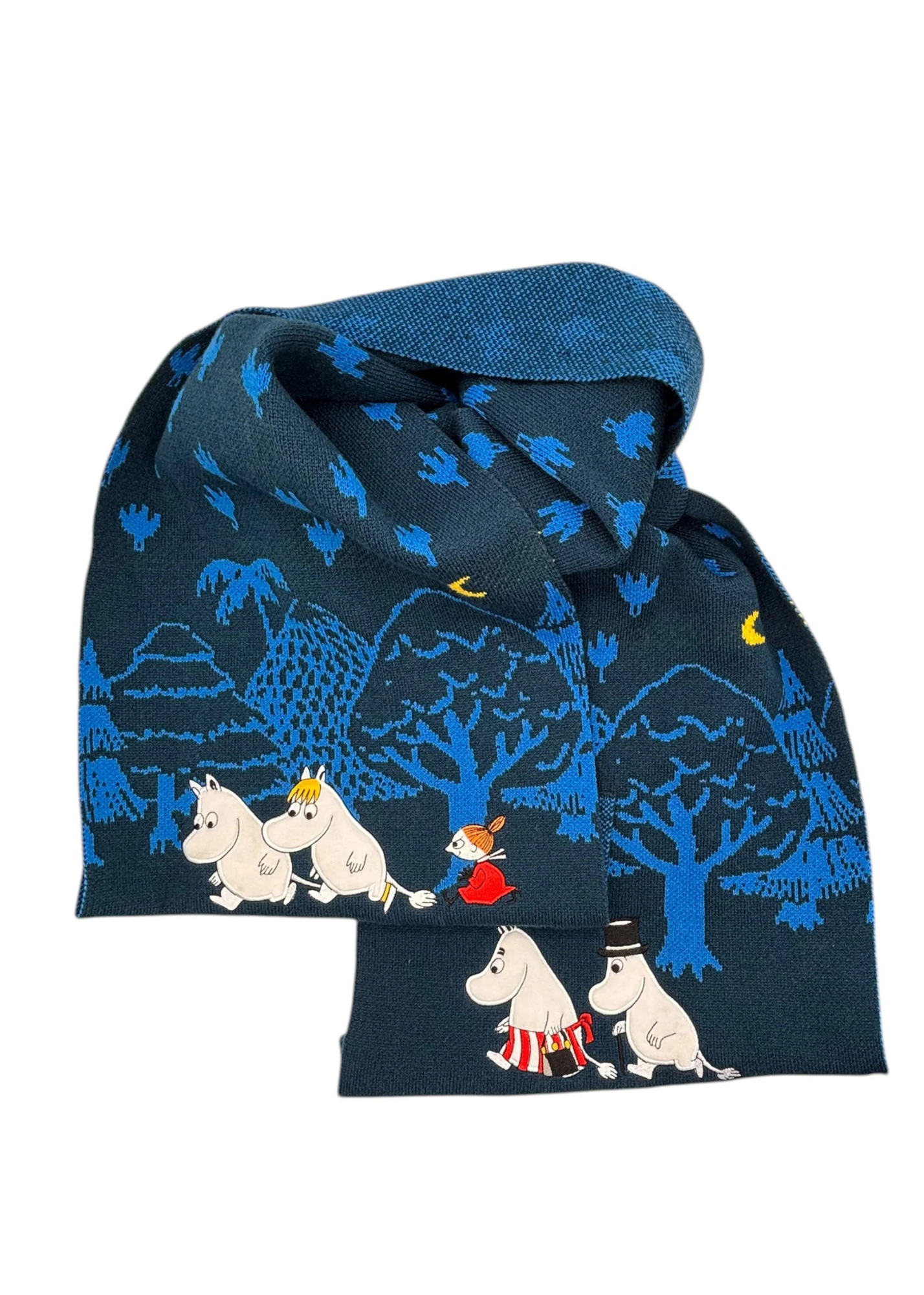 House of Disaster - Moomin Blue Forest Embroidered Scarf