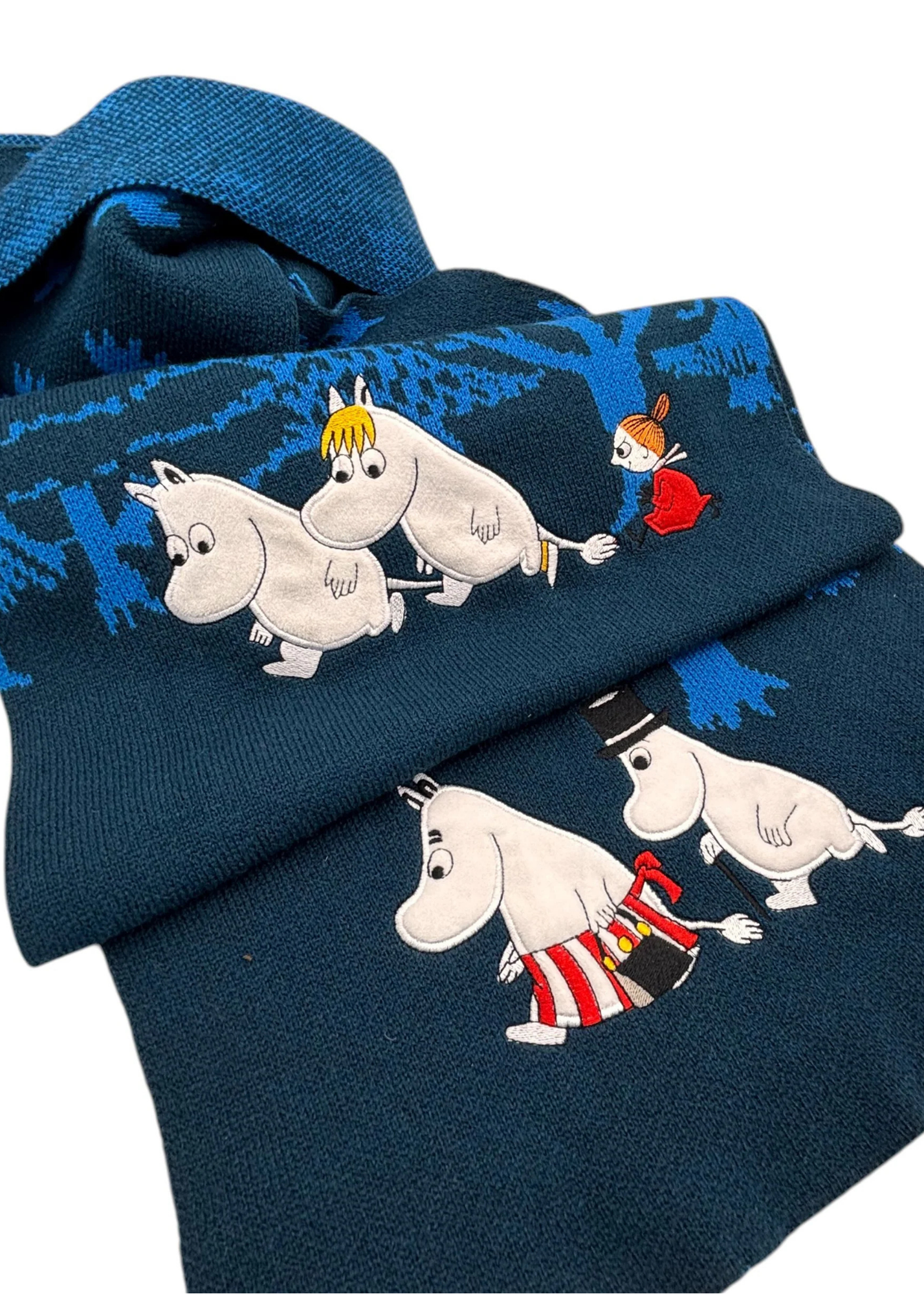 House of Disaster - Moomin Blue Forest Embroidered Scarf