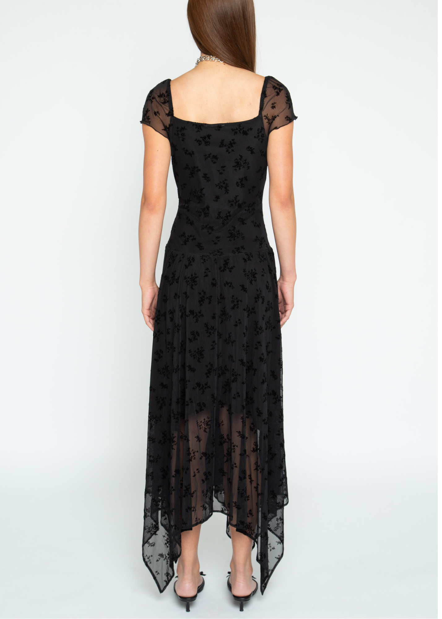 Daisy Street - Luna Flocked Mesh Maxi Dress