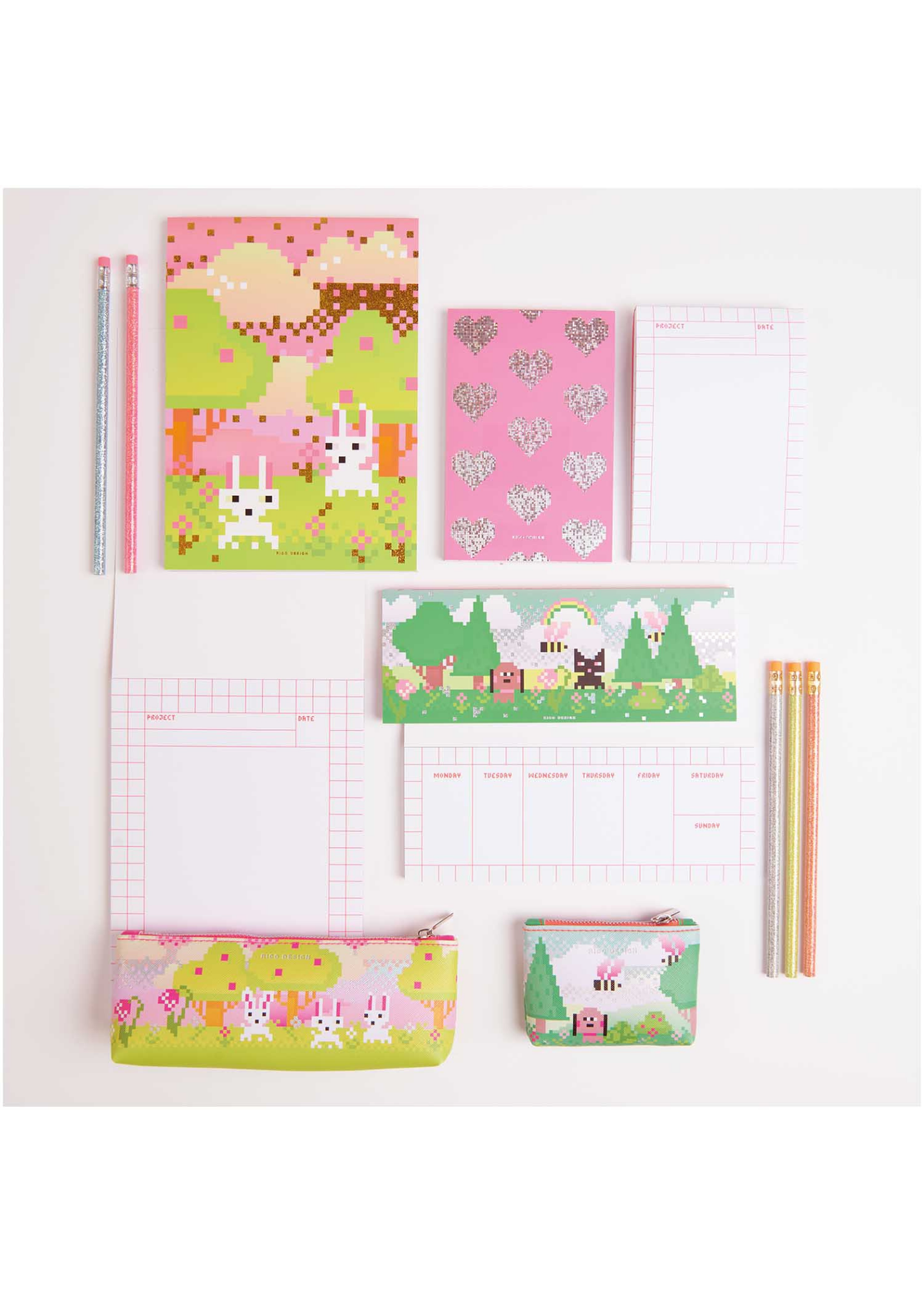 Rico Design - Holographic Pixel Heart Notebook