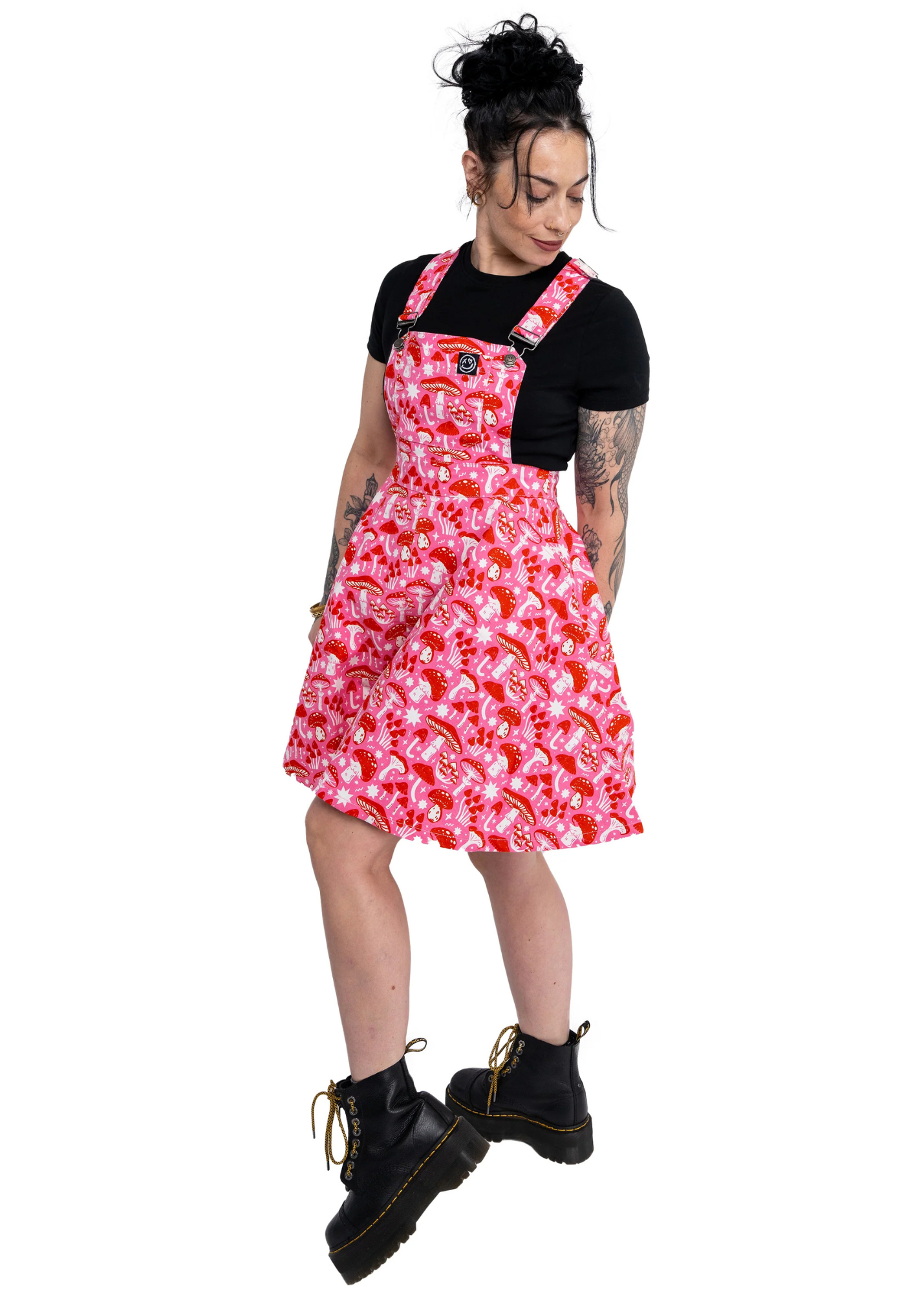 Rebel Romance x Stacey McEvoy-Caunt Mushrooms Stretch Flared Pinafore