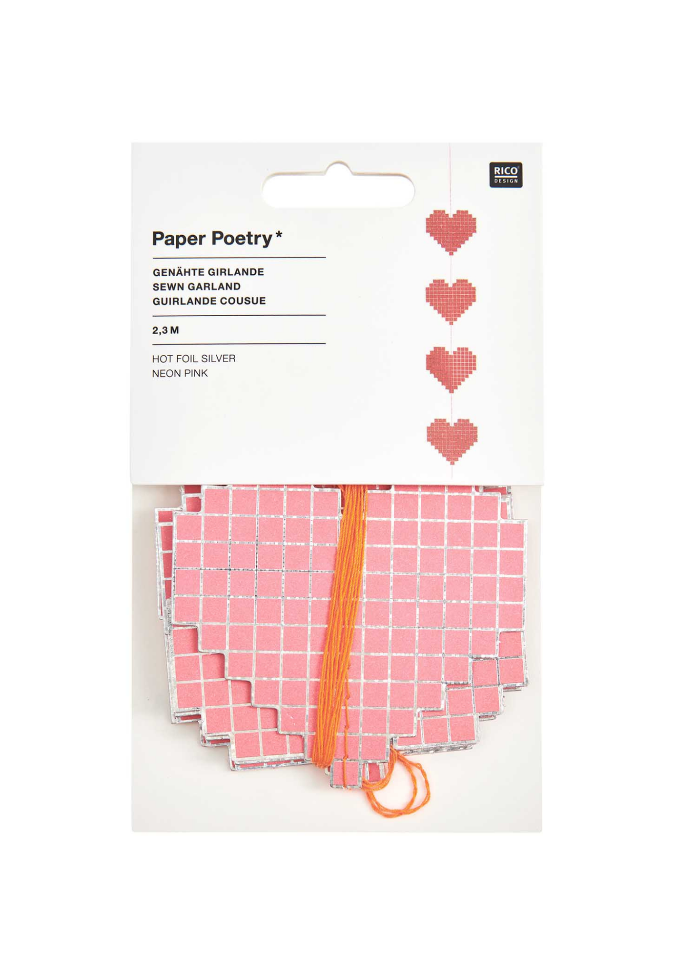 Rico Design - Pixel Heart Holographic Garland