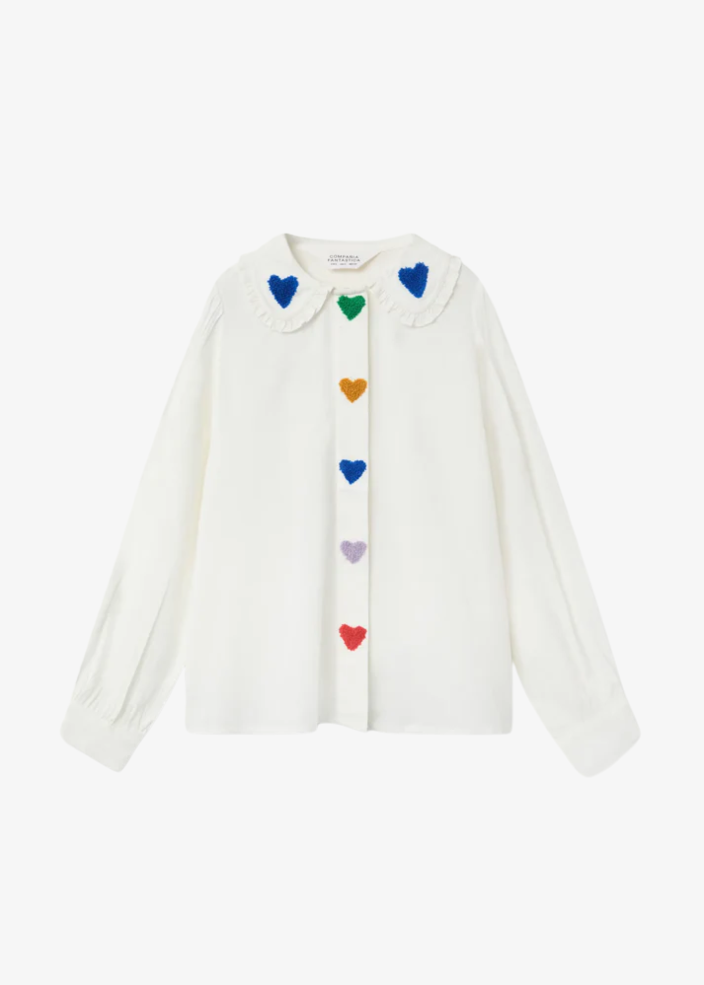 Compañia Fantastica - Flocked Colourful Hearts Shirt