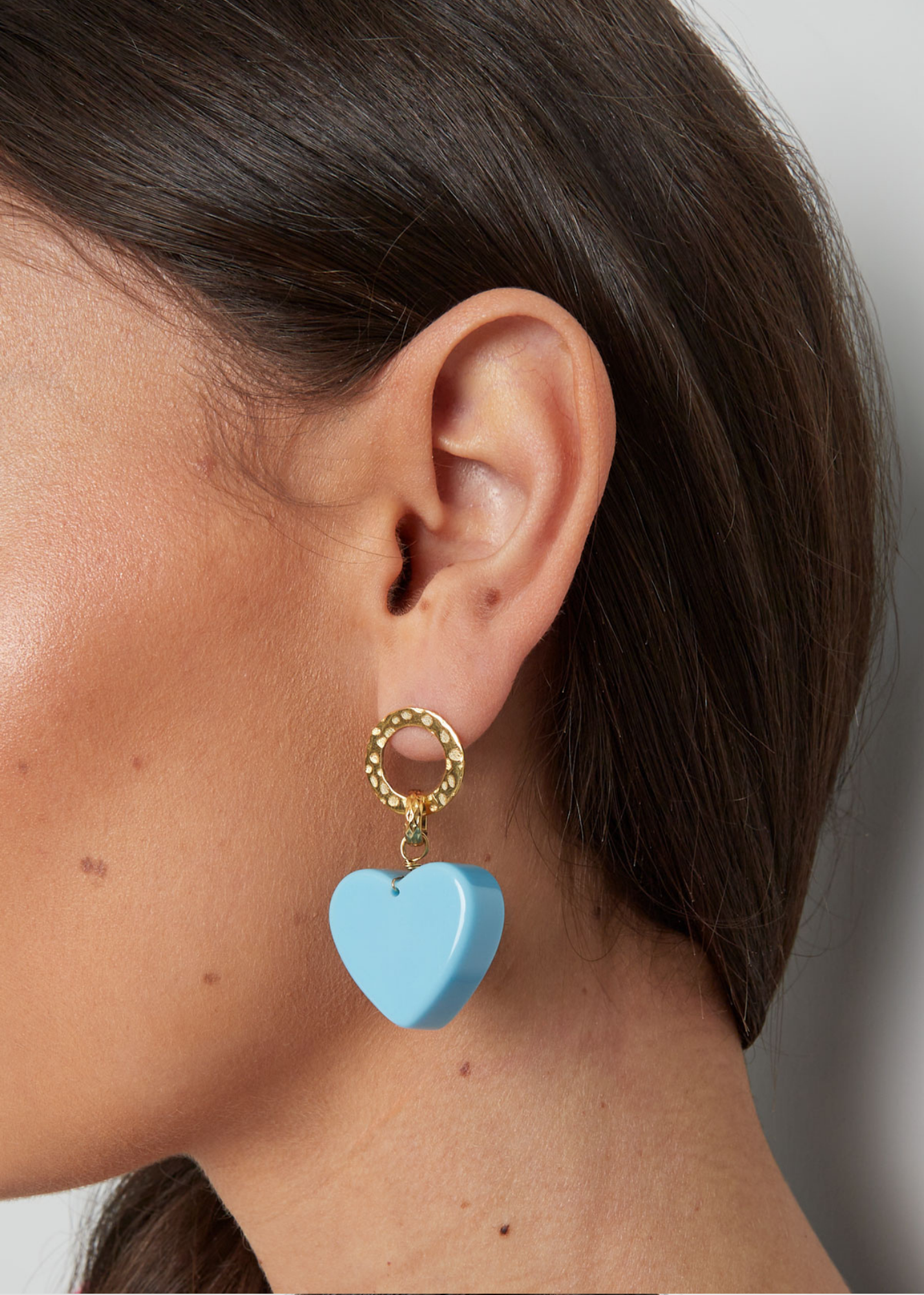 The Edit - Pink Heart Block Earrings