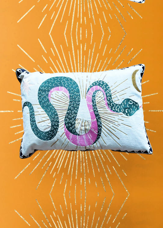 House of Disaster - Inked Snake Cushion