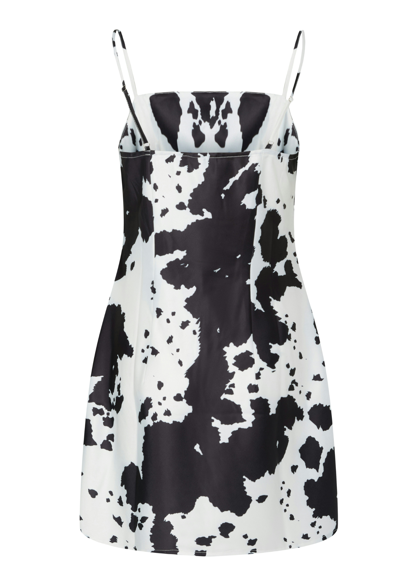 Pieces - Black & White Cow Print Slip Mini Dress