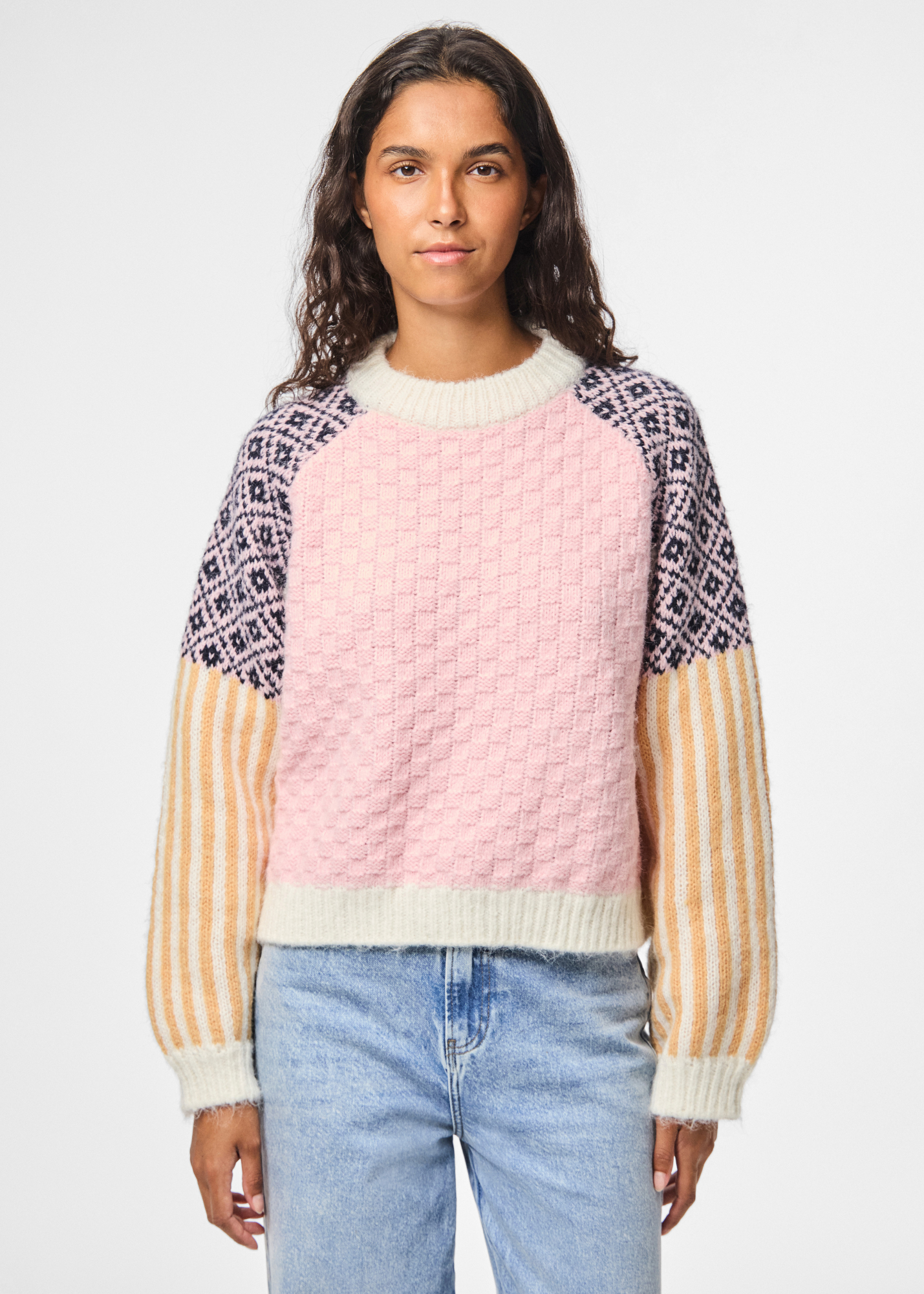 Pieces - Pastel Pink Remix Knit Jumper