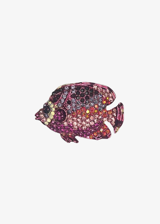 The Edit - Pink Diamante Fish Brooch