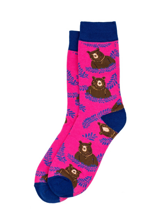 Joe Cool - Bright Pink Bear Socks