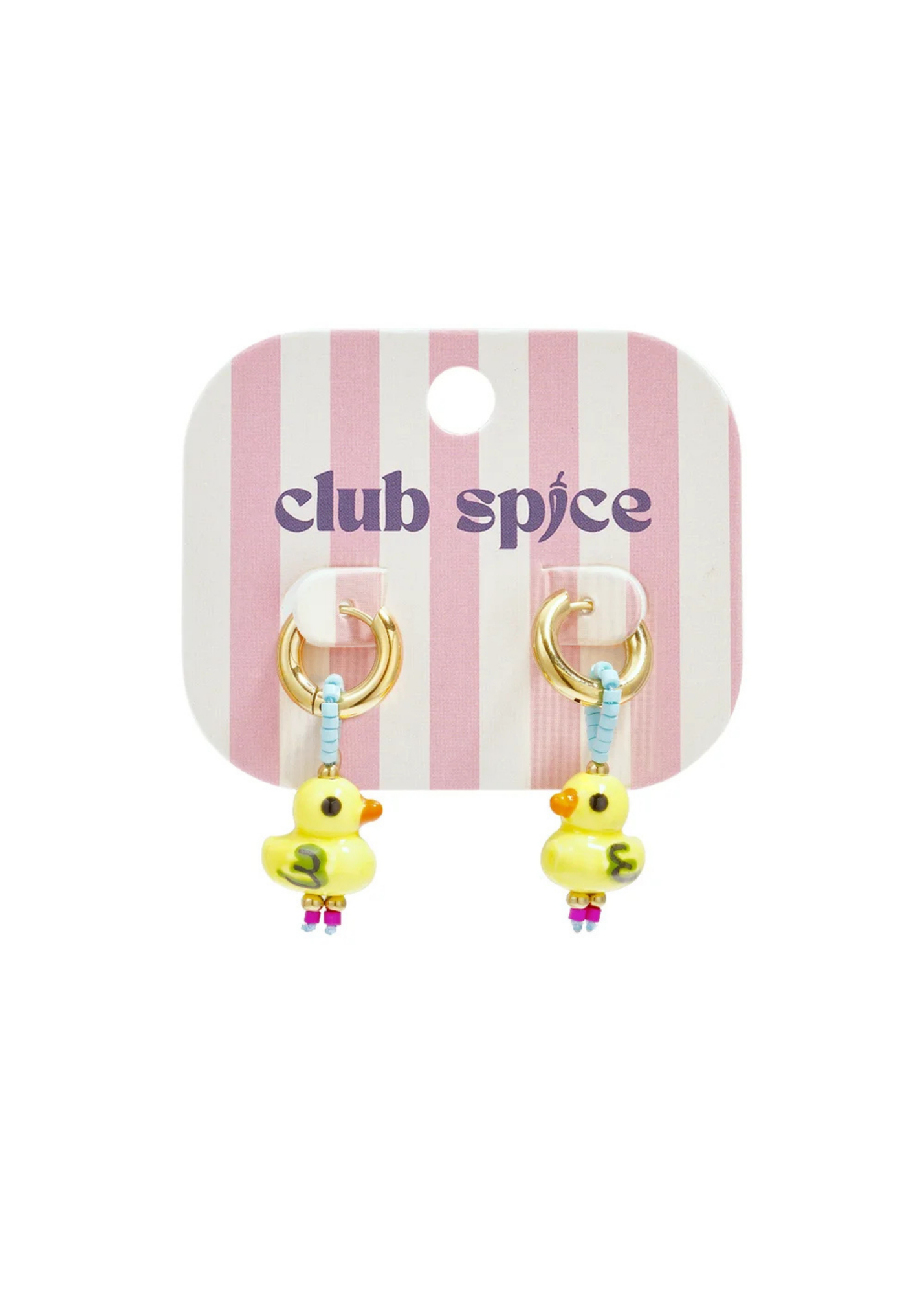 The Edit - Yellow Beaded Chick Hoop Earrings