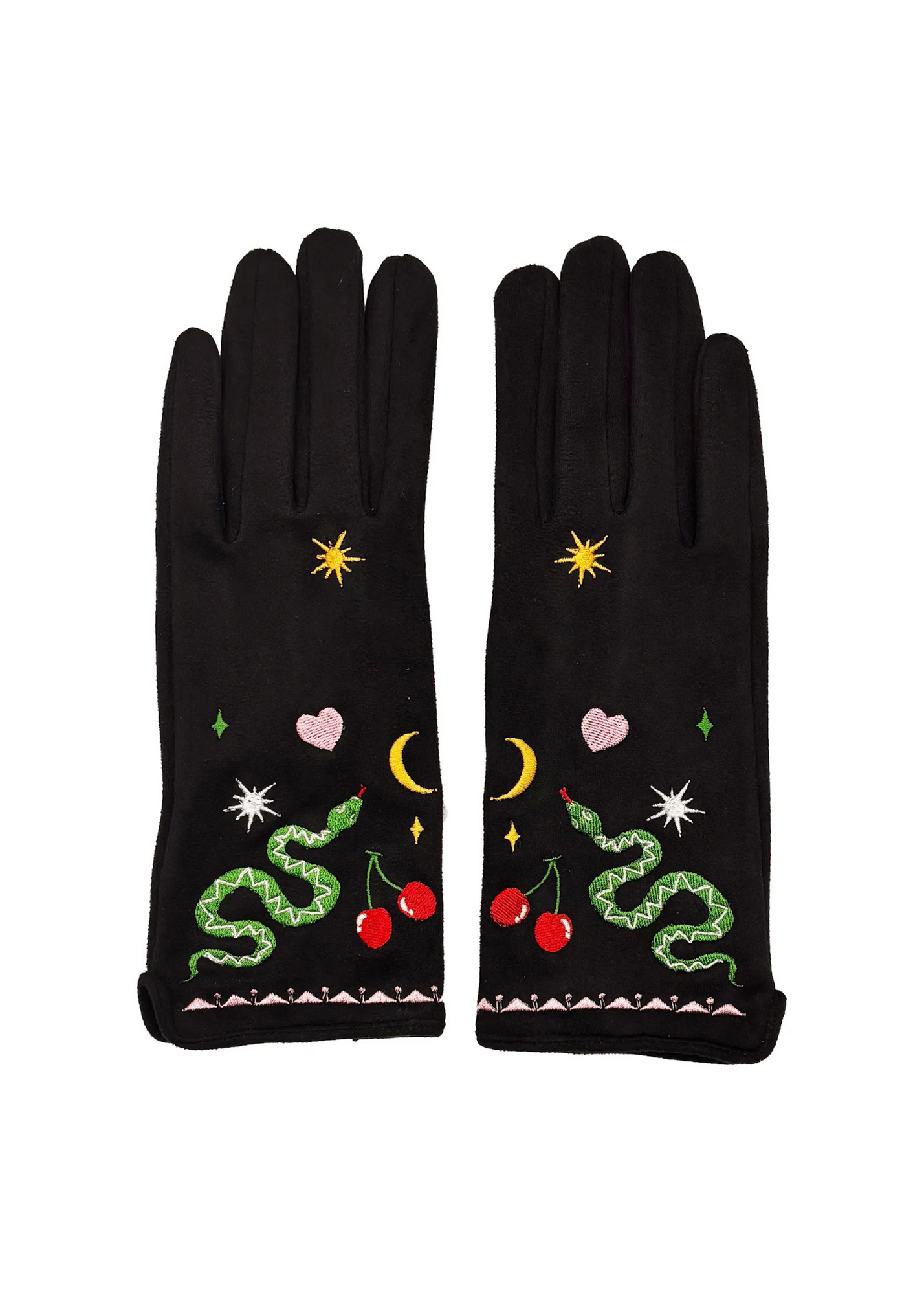 House of Disaster - Inked Embroidered Snake Gloves