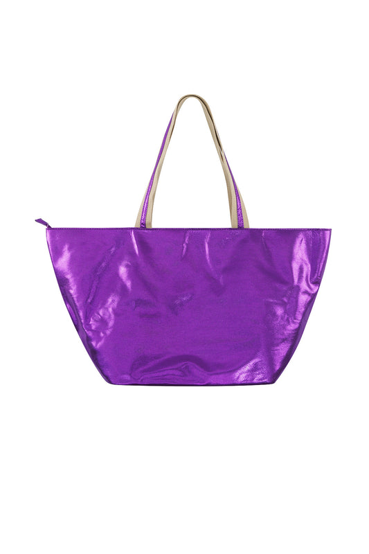 The Edit - XL Metallic Purple Shopper Bag
