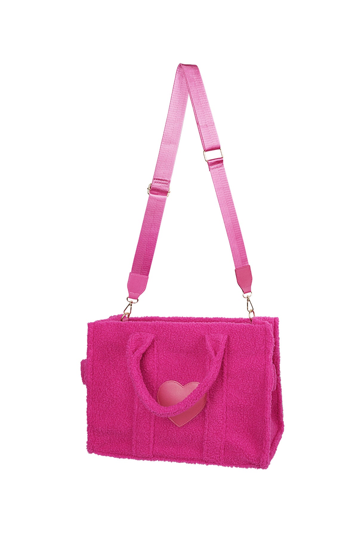 The Edit - Teddy Heart shopper in Red