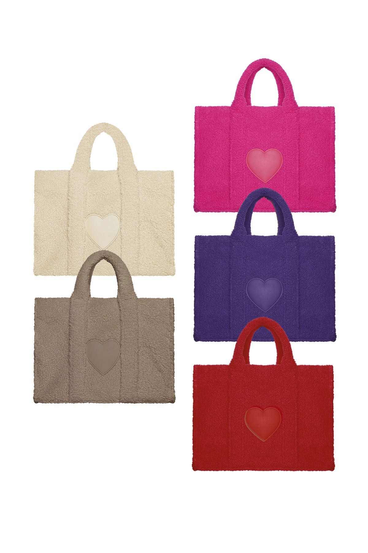 The Edit - Teddy Heart shopper in Red