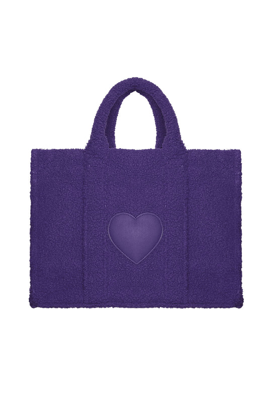 The Edit - Teddy Heart shopper in Purple